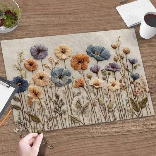 Botanical Theme Colorful Floral Puzzle for Relaxation