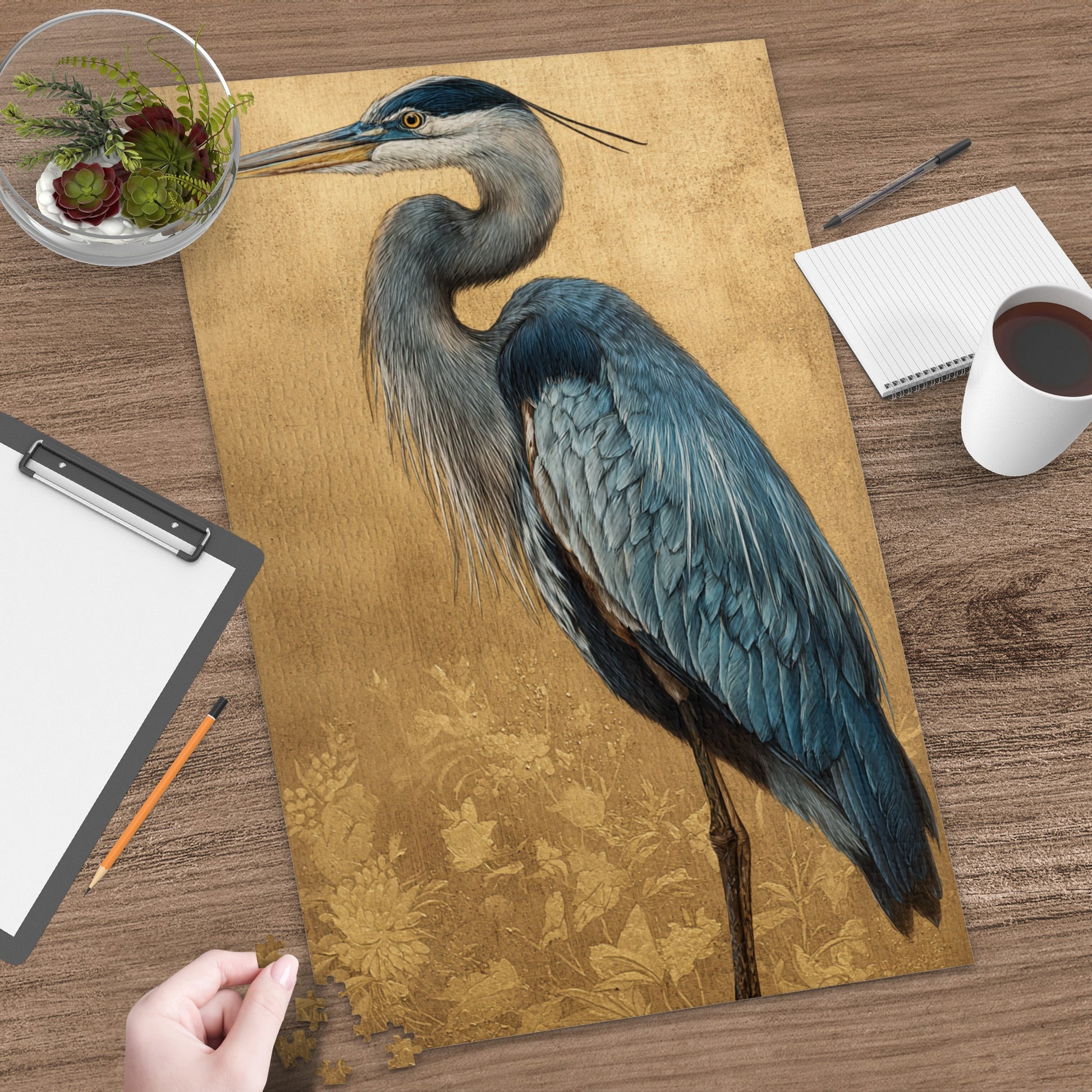 Beautiful Blue Heron Puzzle with Intricate Details
