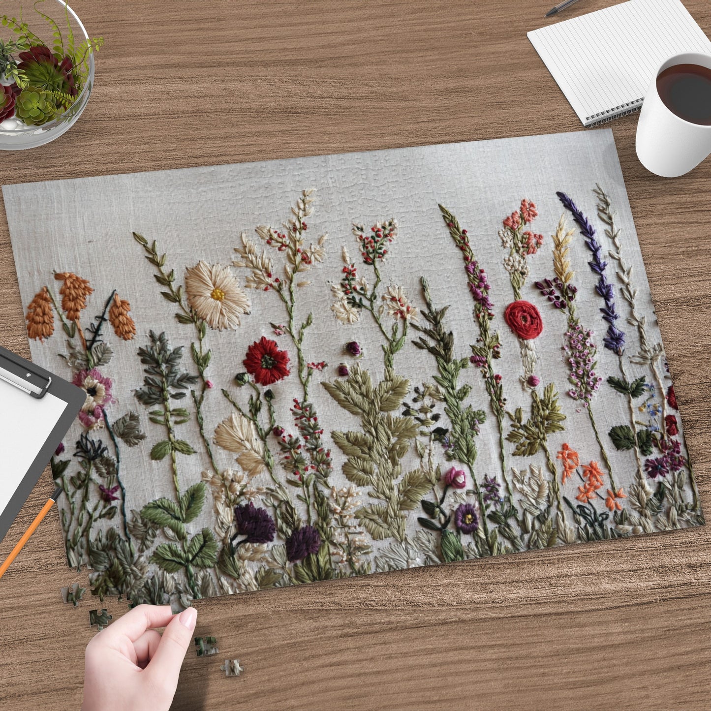 Colorful Floral Hand Embroidered Design Home Decor