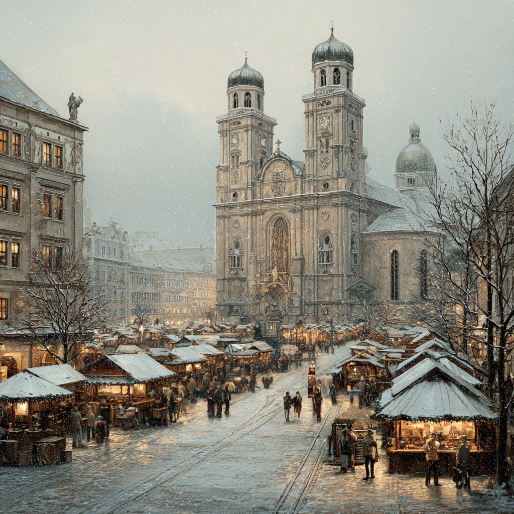 Beautiful Vintage City Winter Nightscape product