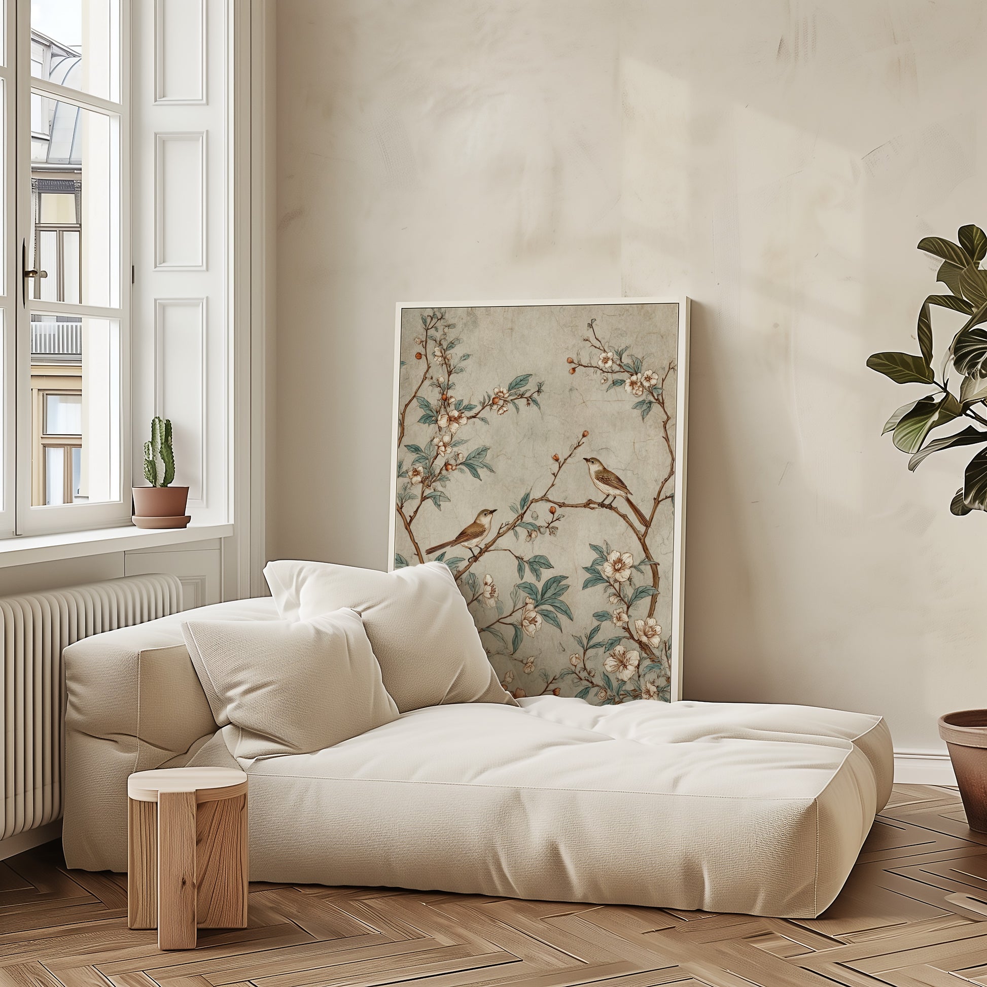 Elegant Floral and Bird Design Wall Art for Home Decor