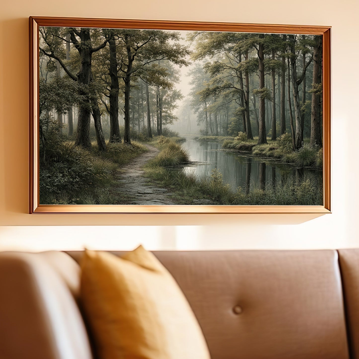 Serene Forest Path Nature Scenic Wall Art Product