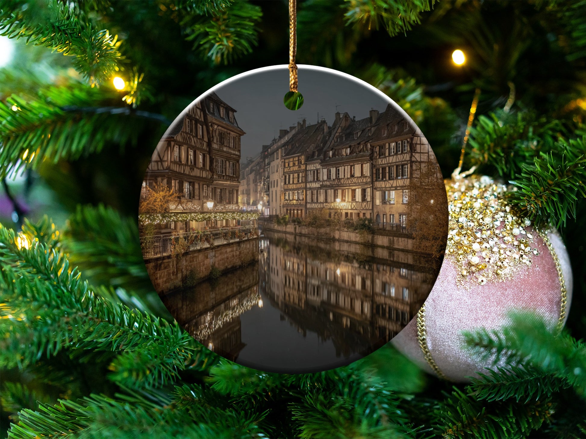 Scenic Christmas Tree Ornament for Festive Decor