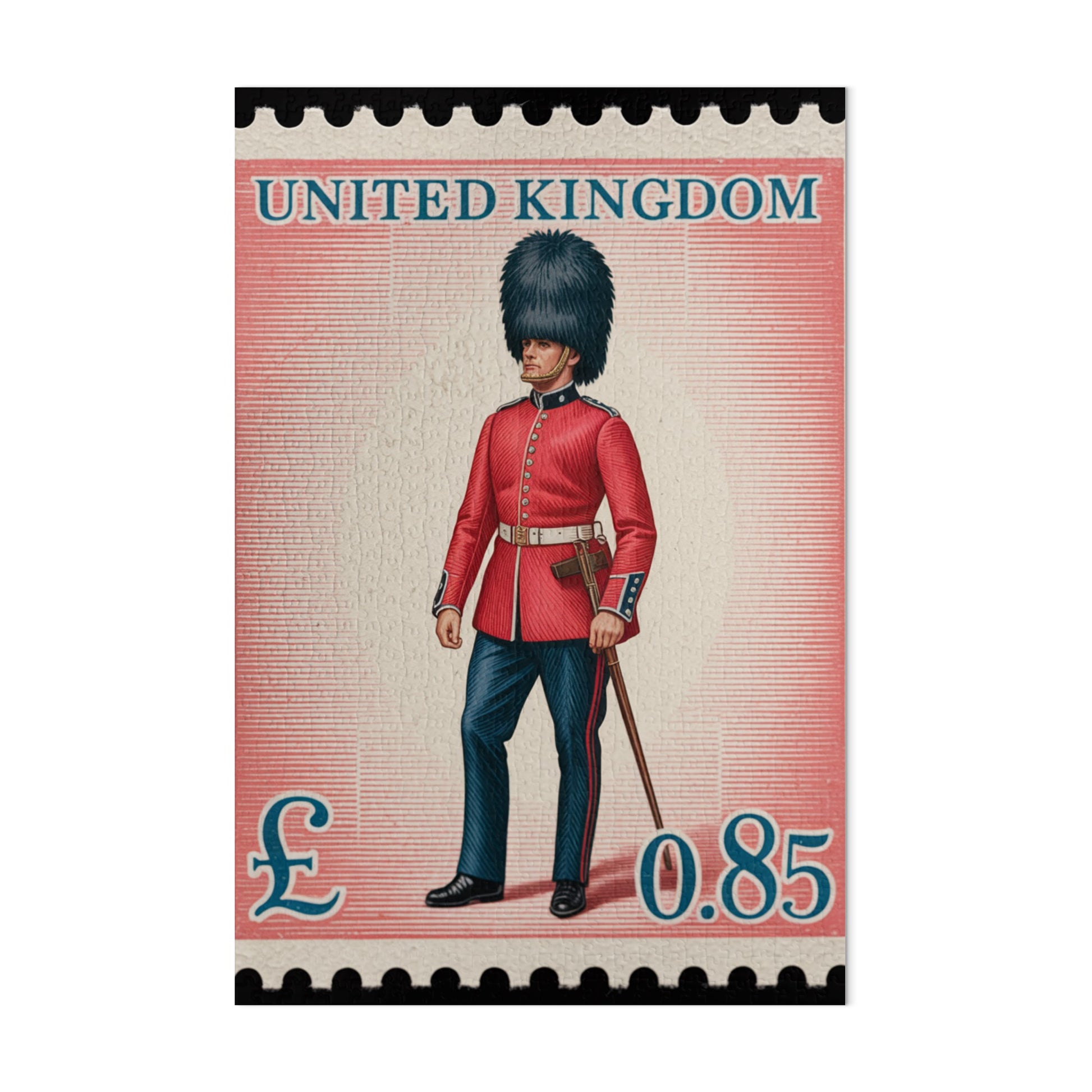 United Kingdom Guard Postage Stamp Art Print Product