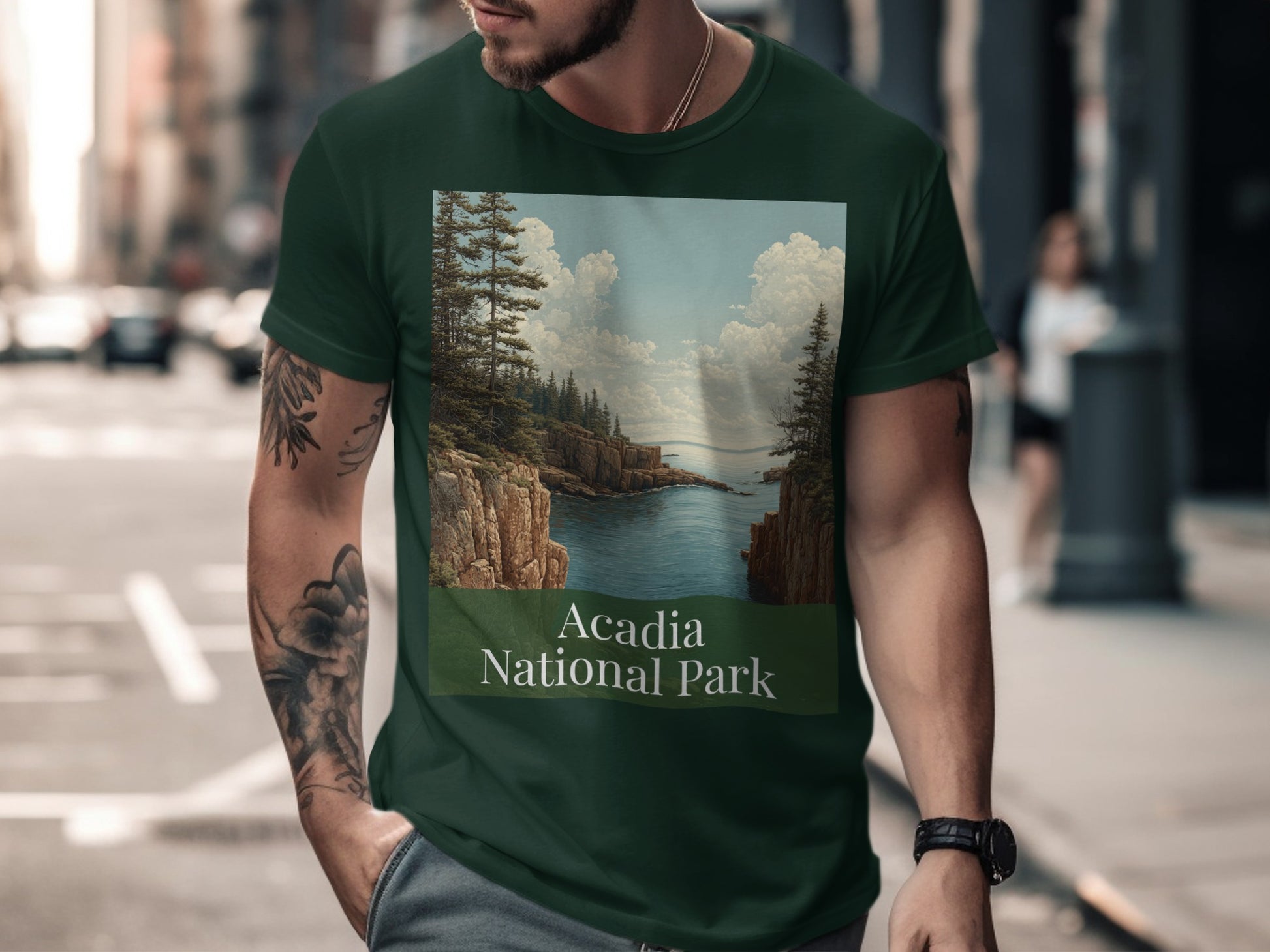 Acadia National Park Scenic Graphic T-shirt
