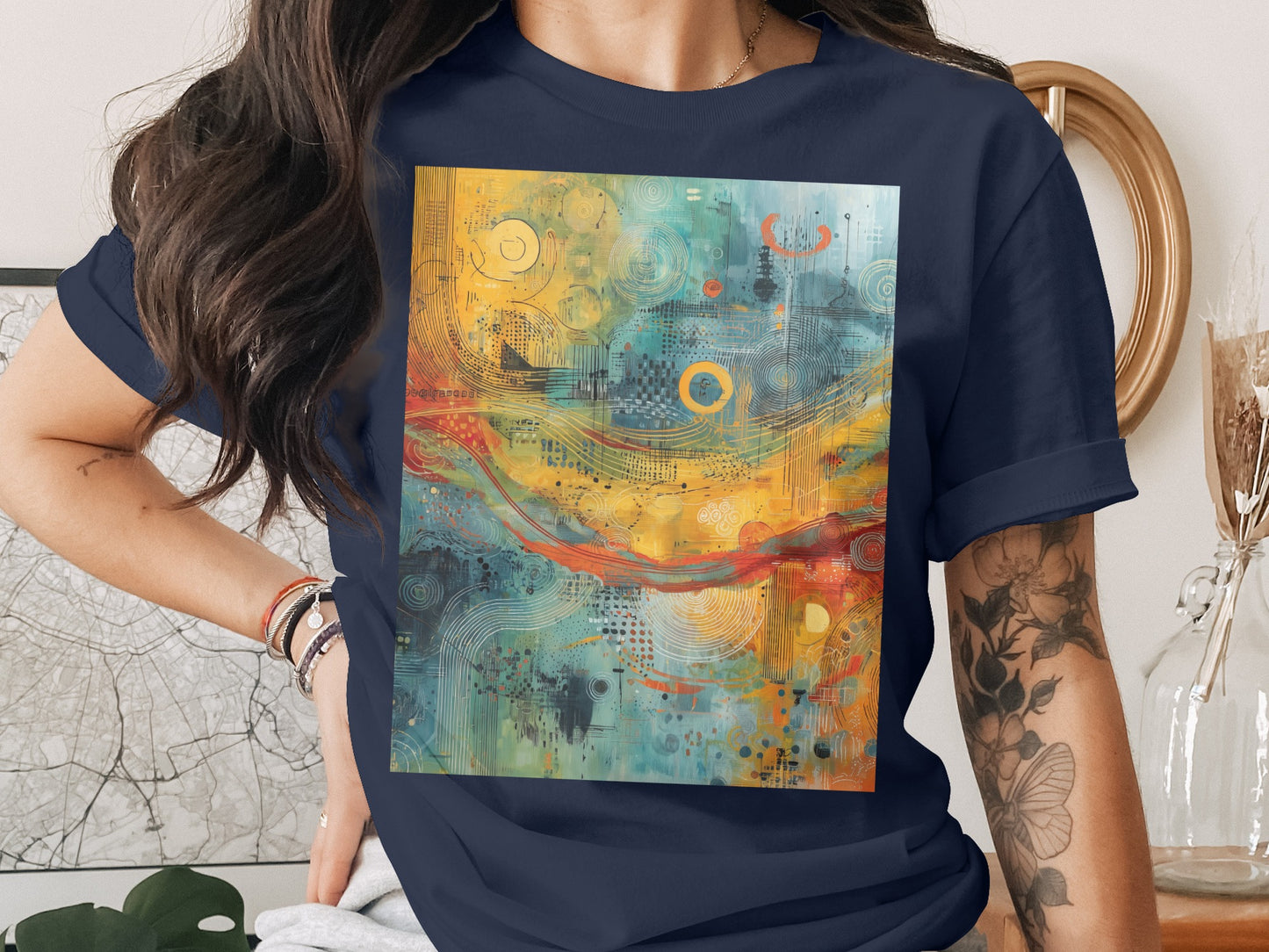 Vibrant Abstract Art Dynamic Circles Lines product type