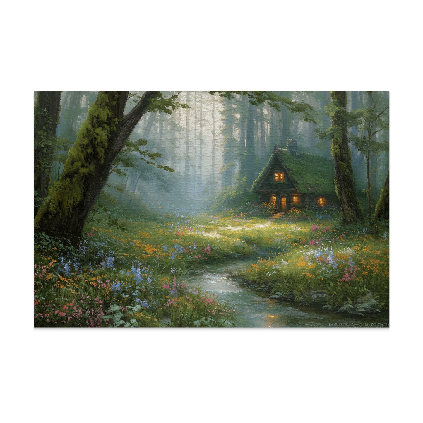 Enchanted Forest Cabin Stream Flowers Glowing product type
Forest art
Cabin painting
Nature scene
Woodland decor
Fantasy art
Magical forest
Cottage core
Stream landscape
Wildflower field
Enchanting view
Serene nature
Rustic cabin
Green aesthetic
Forest dwelling
Cozy art
Mystical woods
Glowing windows
Peaceful scenery
Floral painting
Landscape art