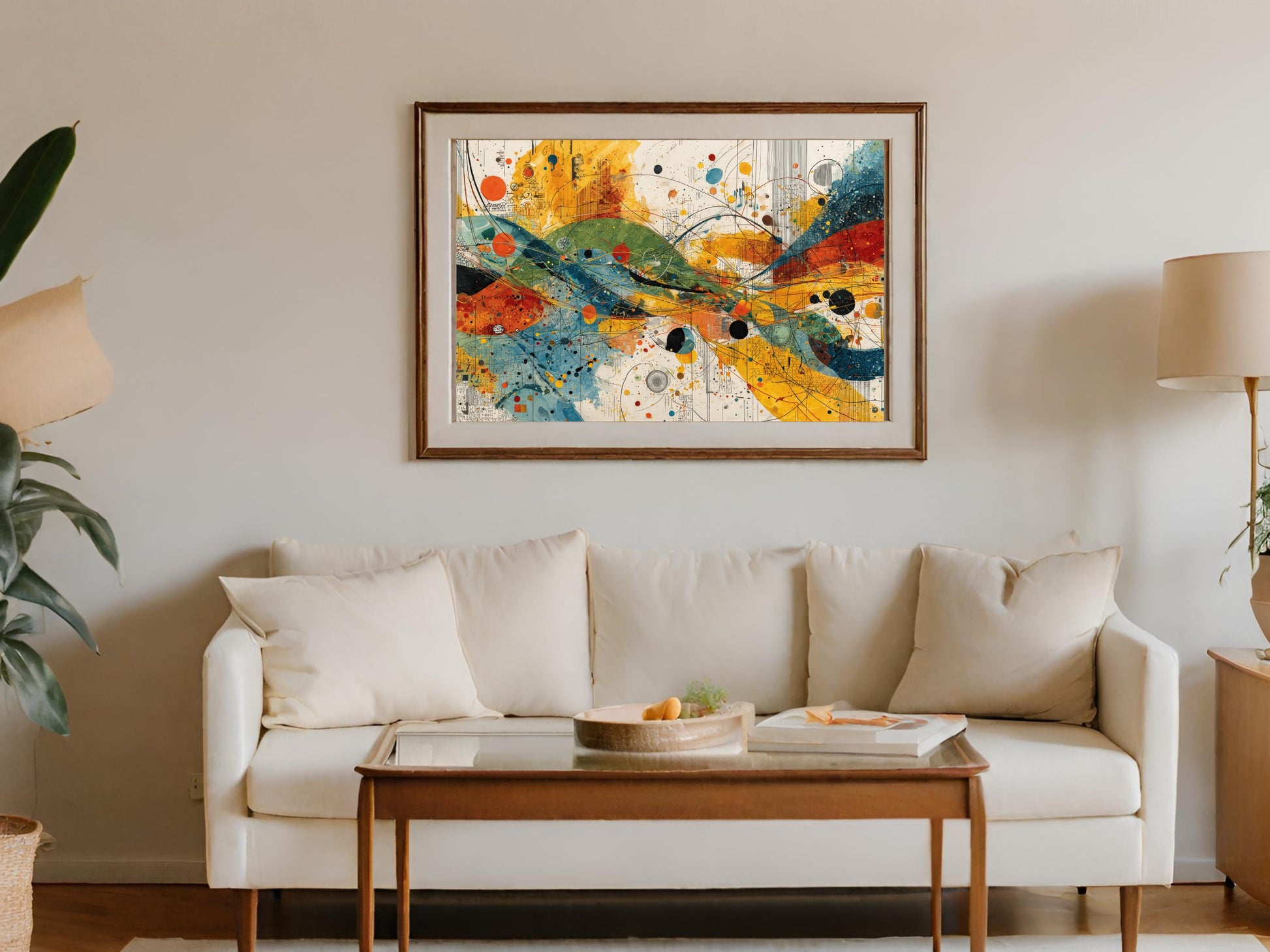 Vibrant Abstract Artwork Colorful Lines Shapes product type