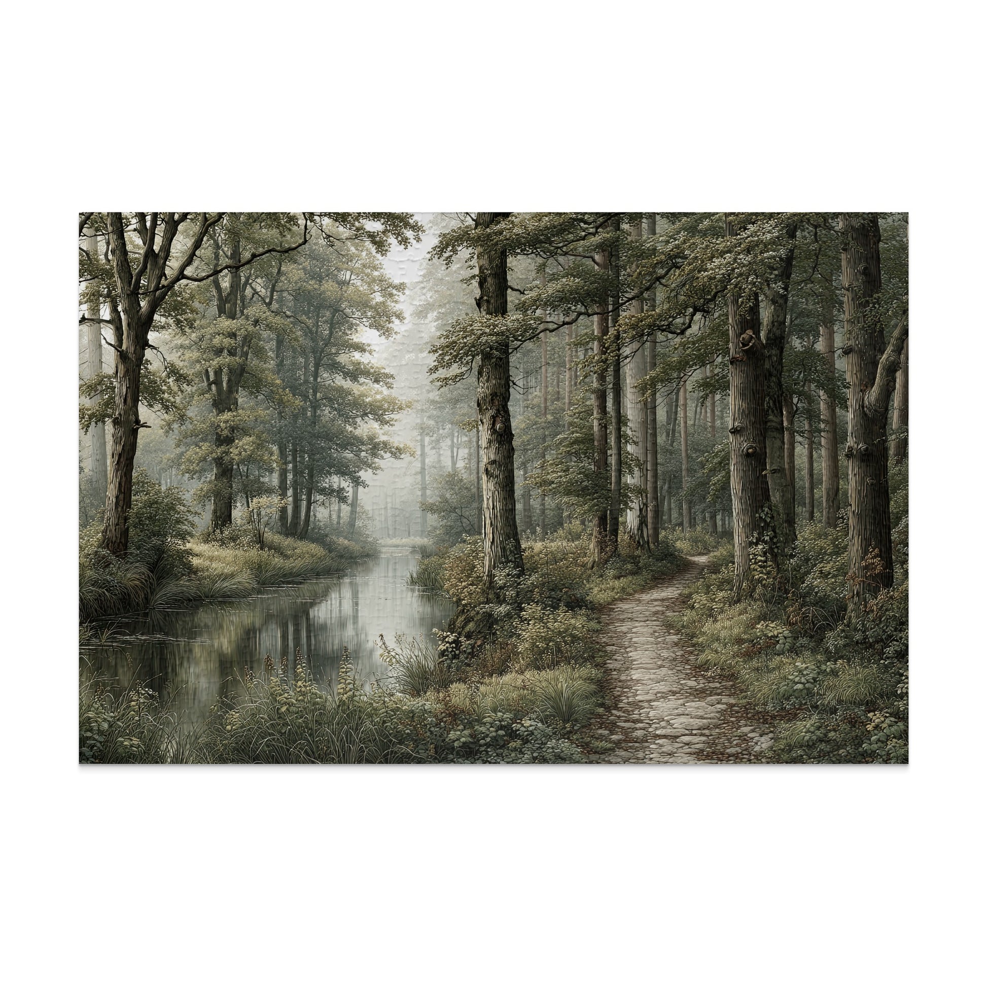Tranquil Forest Path Canvas Art for Home Decor