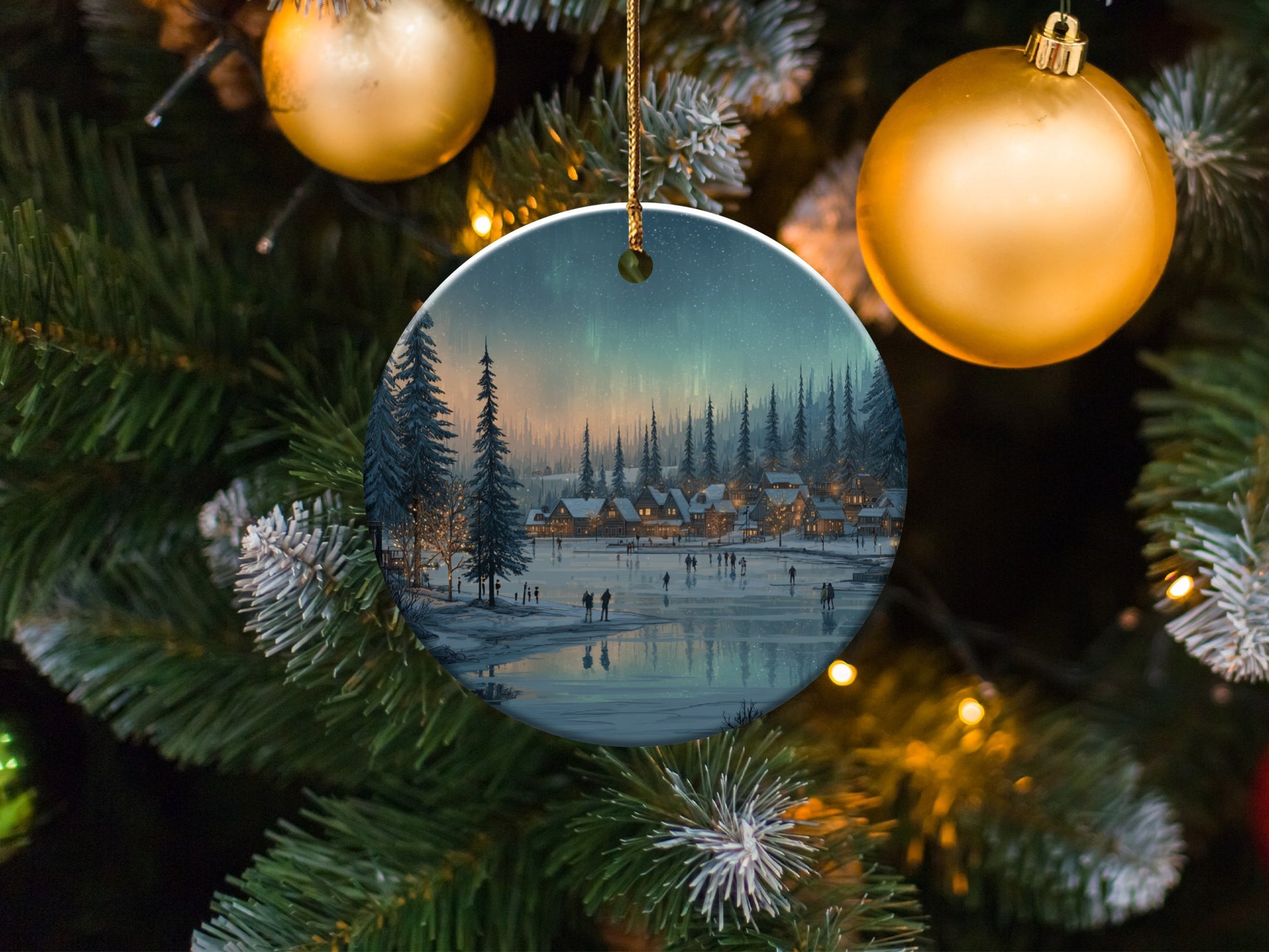 Winter Village Scenic Ornament for Holiday Decor