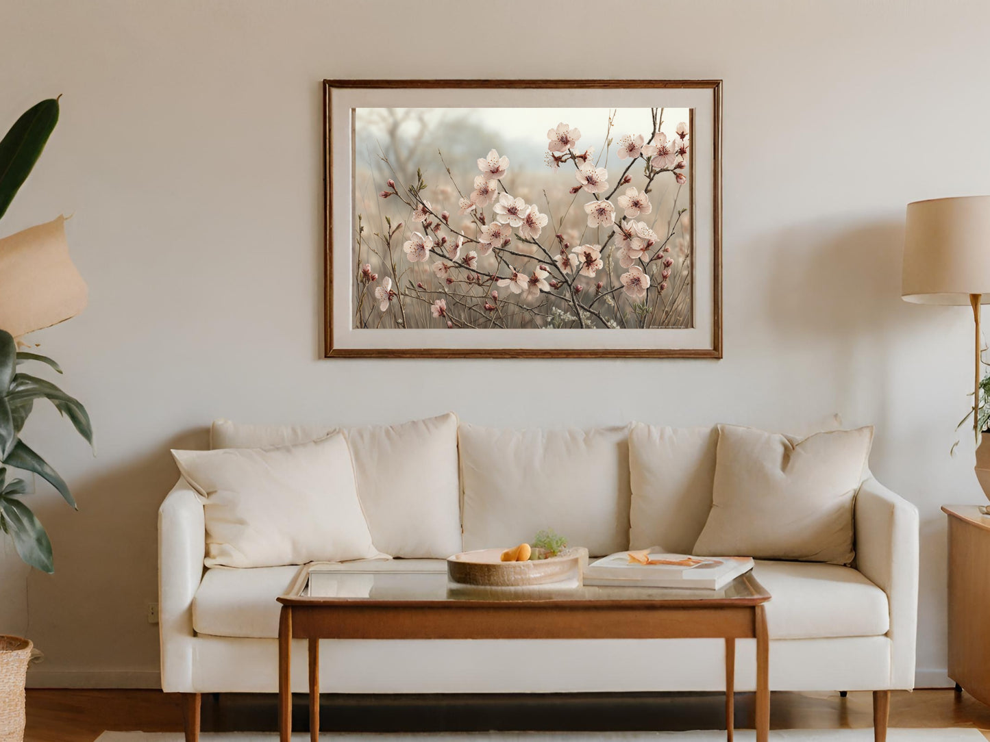 Blossom Flower Art Print in Wooden Frame Wall Decor