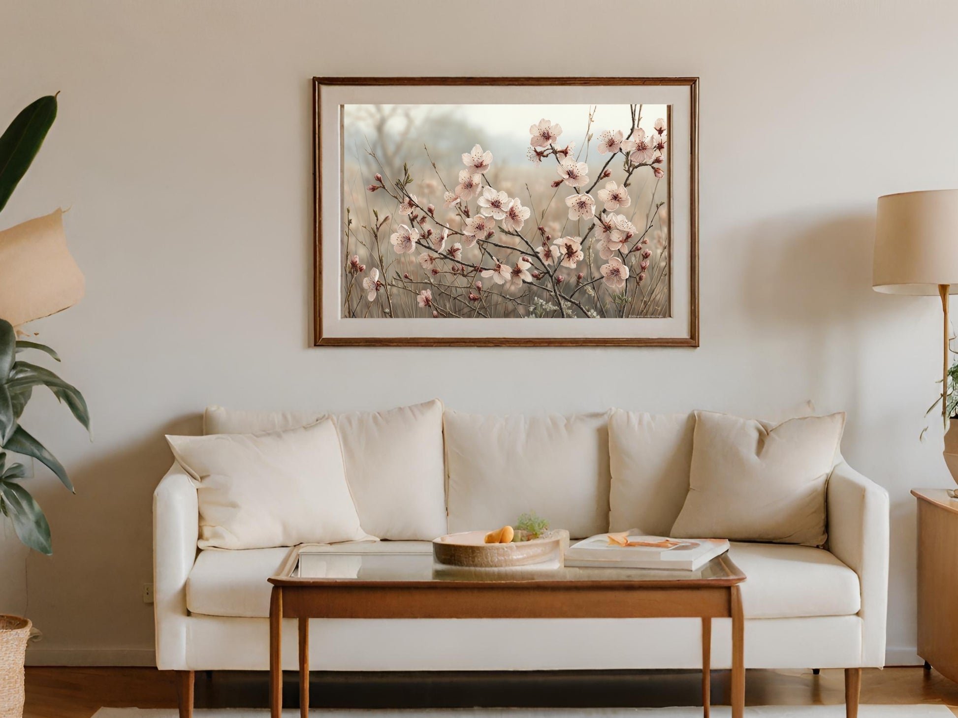 Blossom Flower Art Print in Wooden Frame Wall Decor