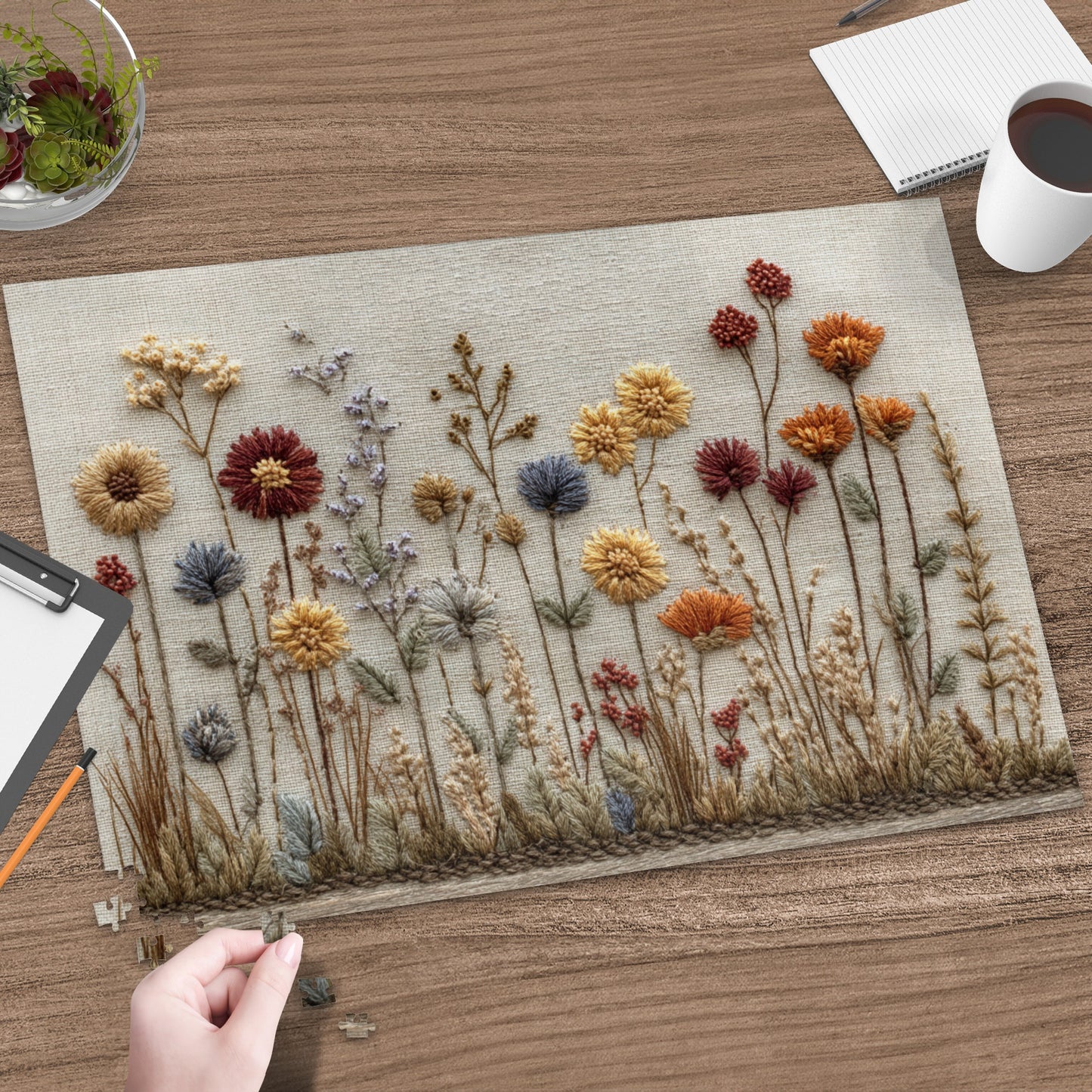 Wildflower Embroidery Design for Home Decor Crafting