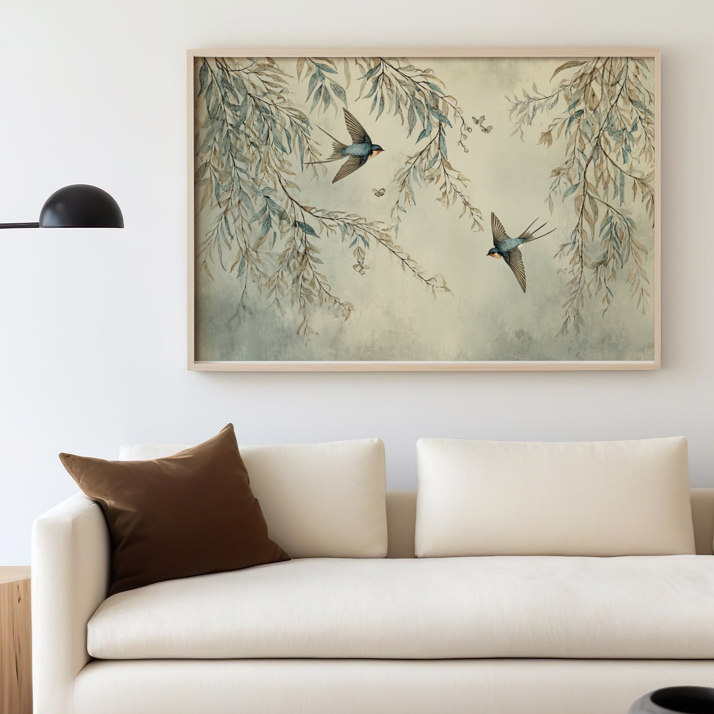 Serene Bird and Branches Art Print Wall Decoration