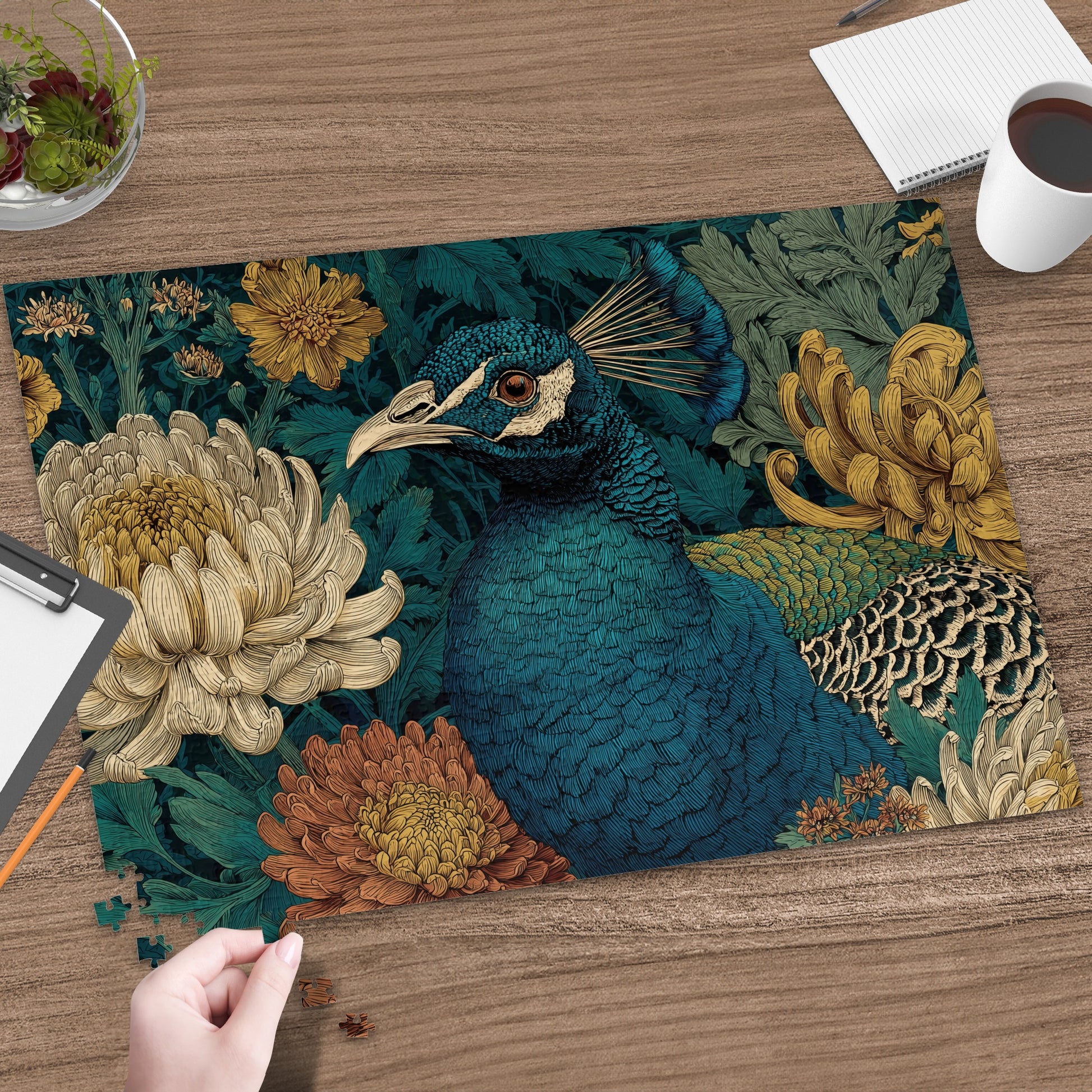 Blue Peacock Vibrant Flowers Intricate Pattern Art Home Decor product type
peacock
bird art
floral design
jigsaw puzzle
puzzle games
adult puzzle
gift idea
home decor
vibrant colors
intricate pattern
blue bird
flower puzzle
nature theme
animal puzzle
artistic puzzle
decorative puzzle
unique design
mental challenge
relaxation hobby
beautiful artwork