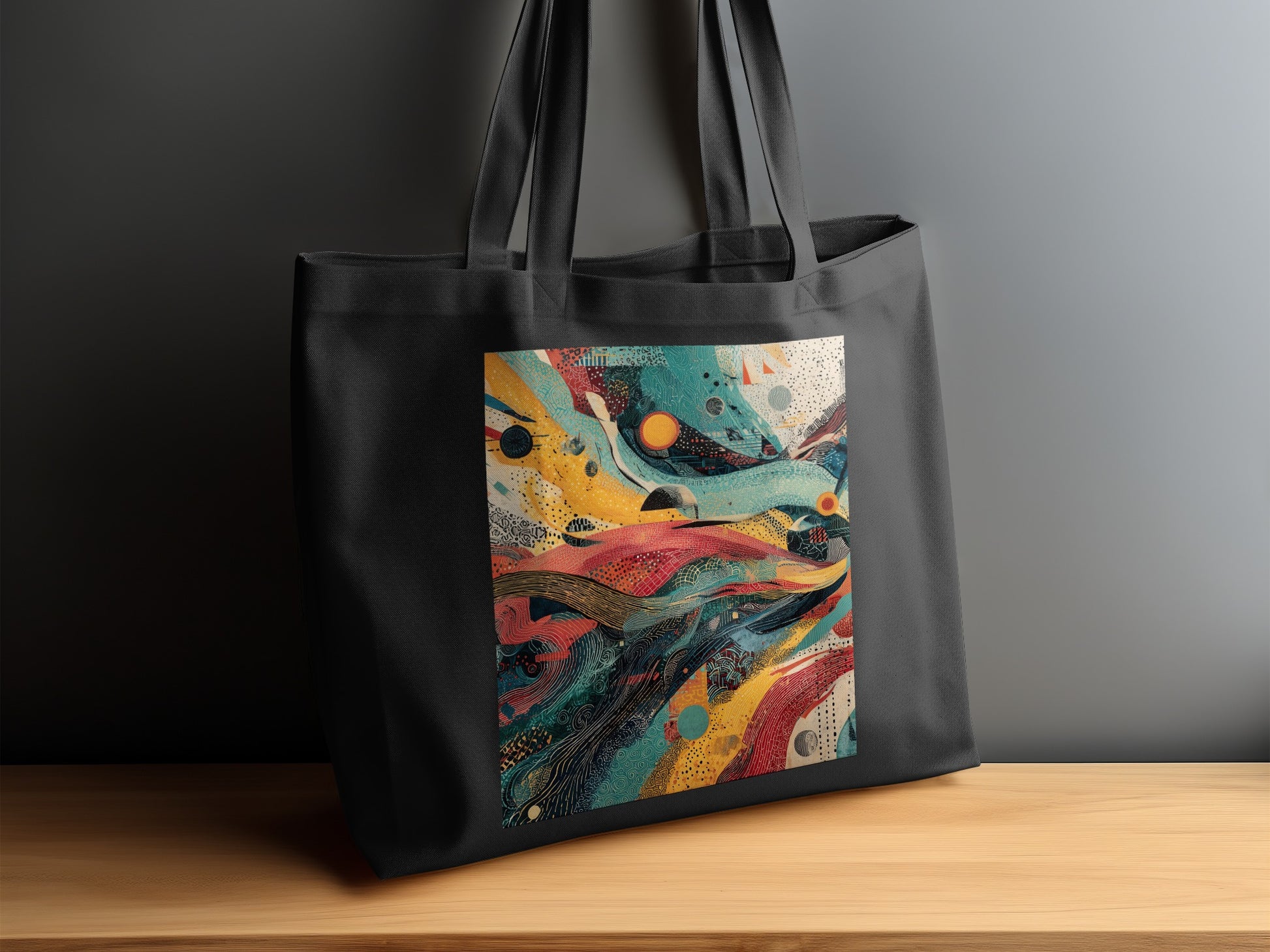 Colorful Intricate Abstract Art Wavy Pattern Tote Bag
tote bag
abstract art
colorful design
vibrant pattern
modern art
artistic bag
unique print
graphic design
everyday bag
fashion accessory
shoulder bag
reusable bag
gift idea
aesthetic art
dynamic pattern
contemporary art
eclectic design
wavy lines
multicolor print
shopper bag