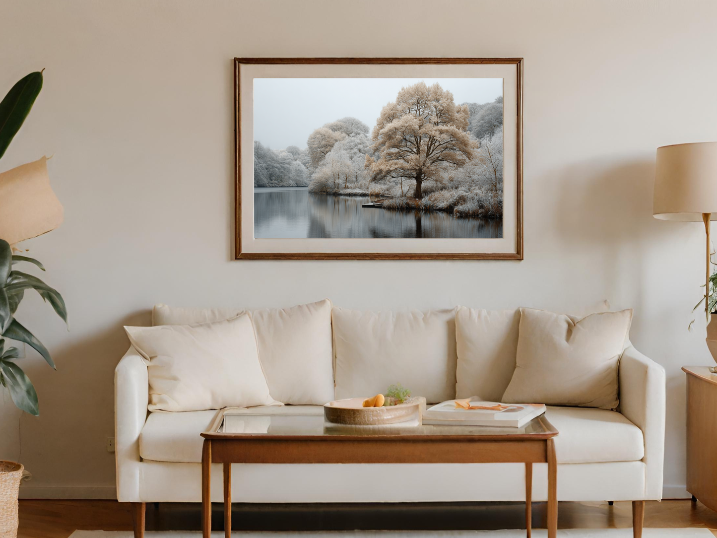 Serene Winter Landscape Painting for Home Decor