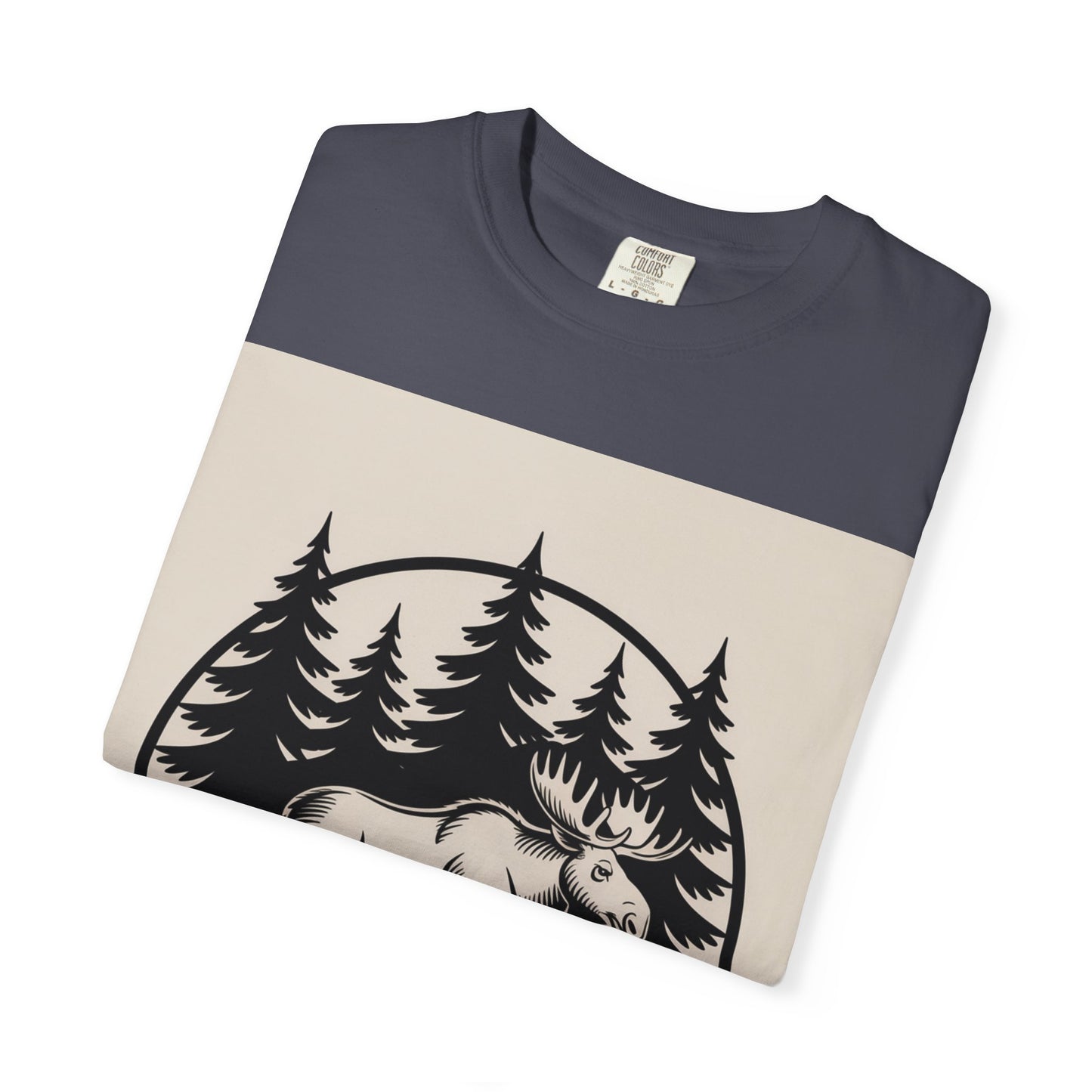 Moose Forest Emblem T-Shirt | Bold Wildlife Nature Graphic Tee