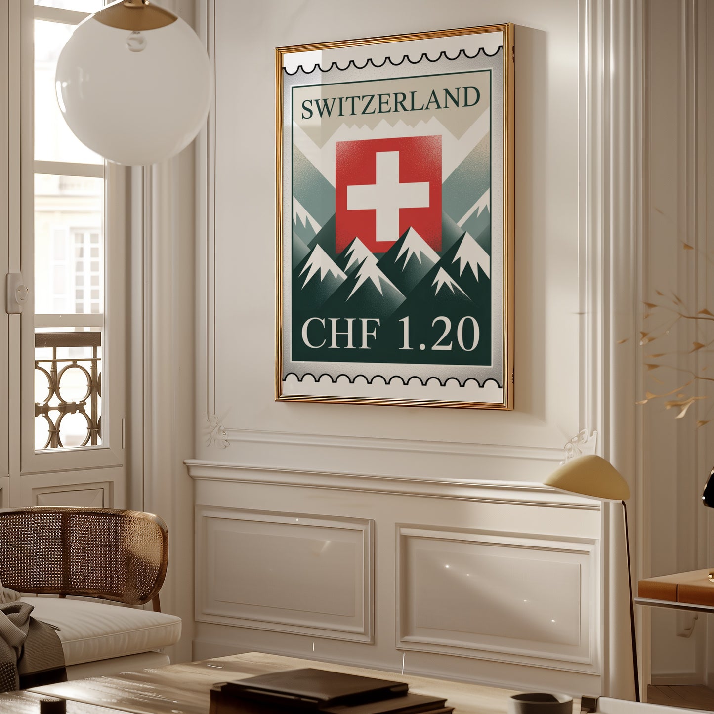 Switzerland Poster Print Wall Art CHF 1.20 Swiss Decor