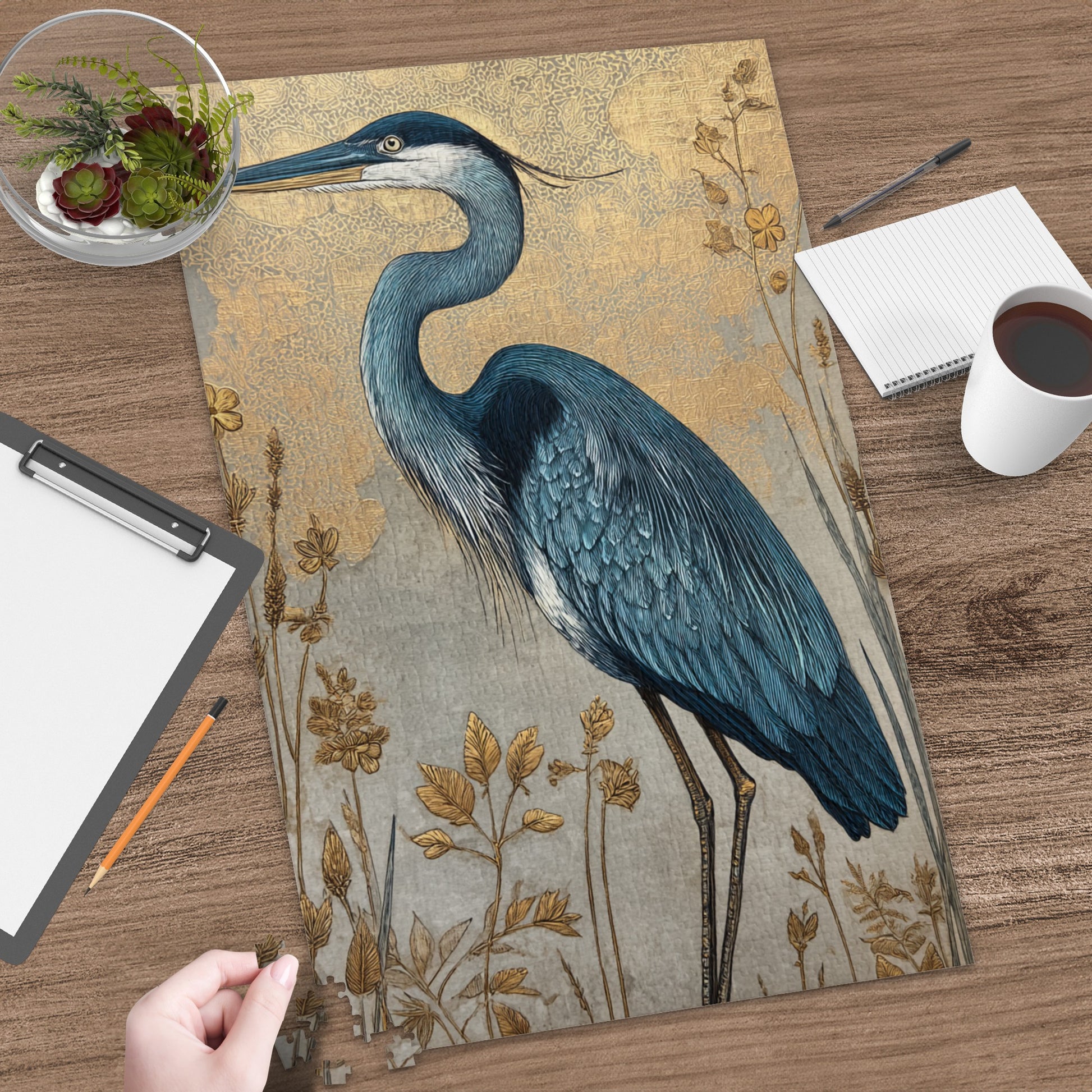 Elegant Blue Heron Artwork for Modern Home Decor