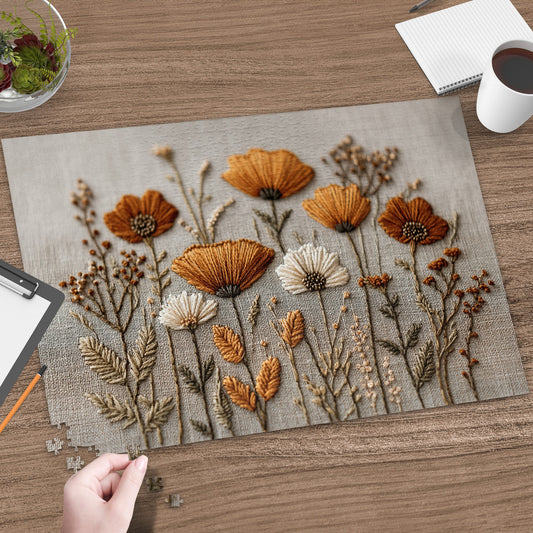 Beautiful Detailed Embroidered Flowers Puzzle