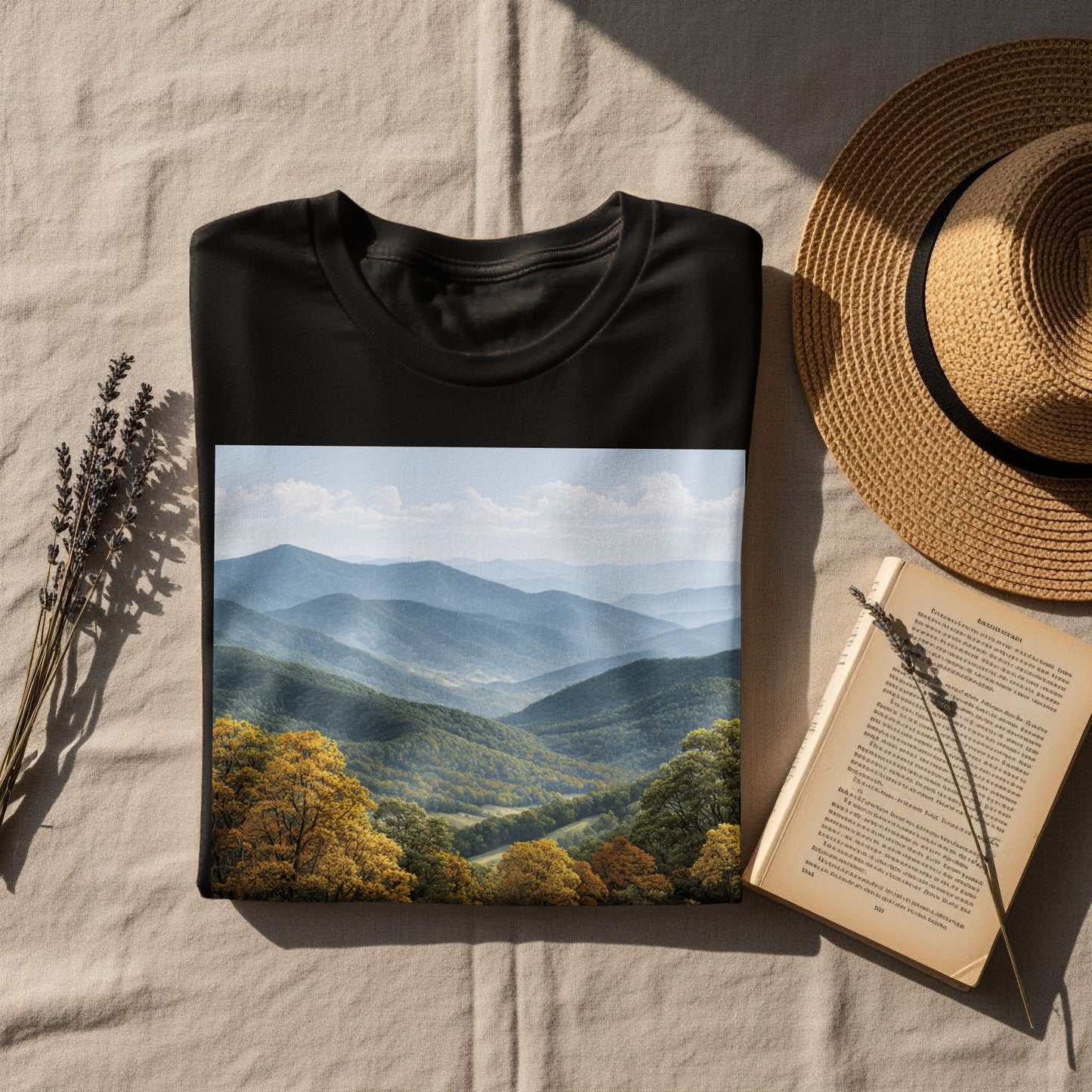 Scenic Mountain Range Graphic T-Shirt Printed Apparel