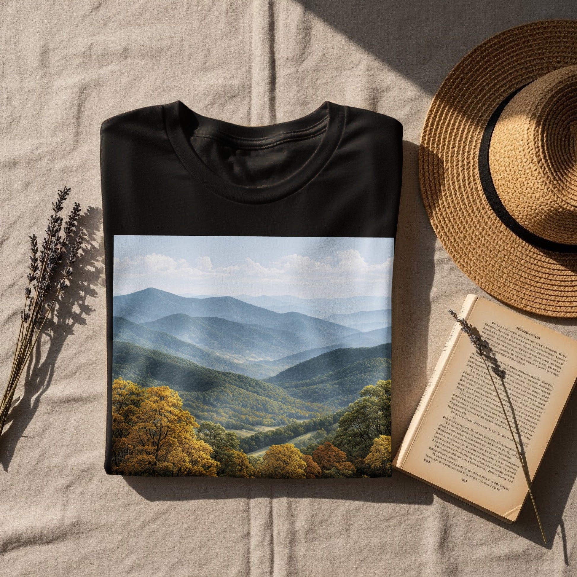 Scenic Mountain Range Graphic T-Shirt Printed Apparel