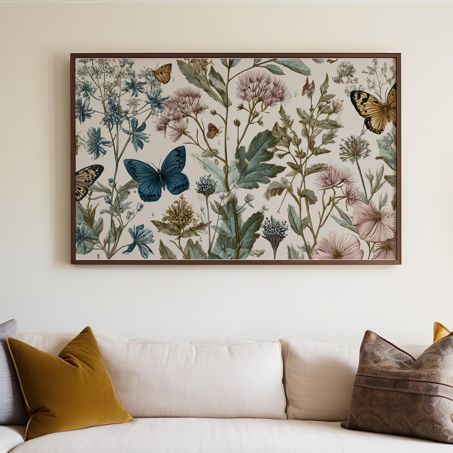 Vintage Botanical Butterfly Floral Art Poster product type