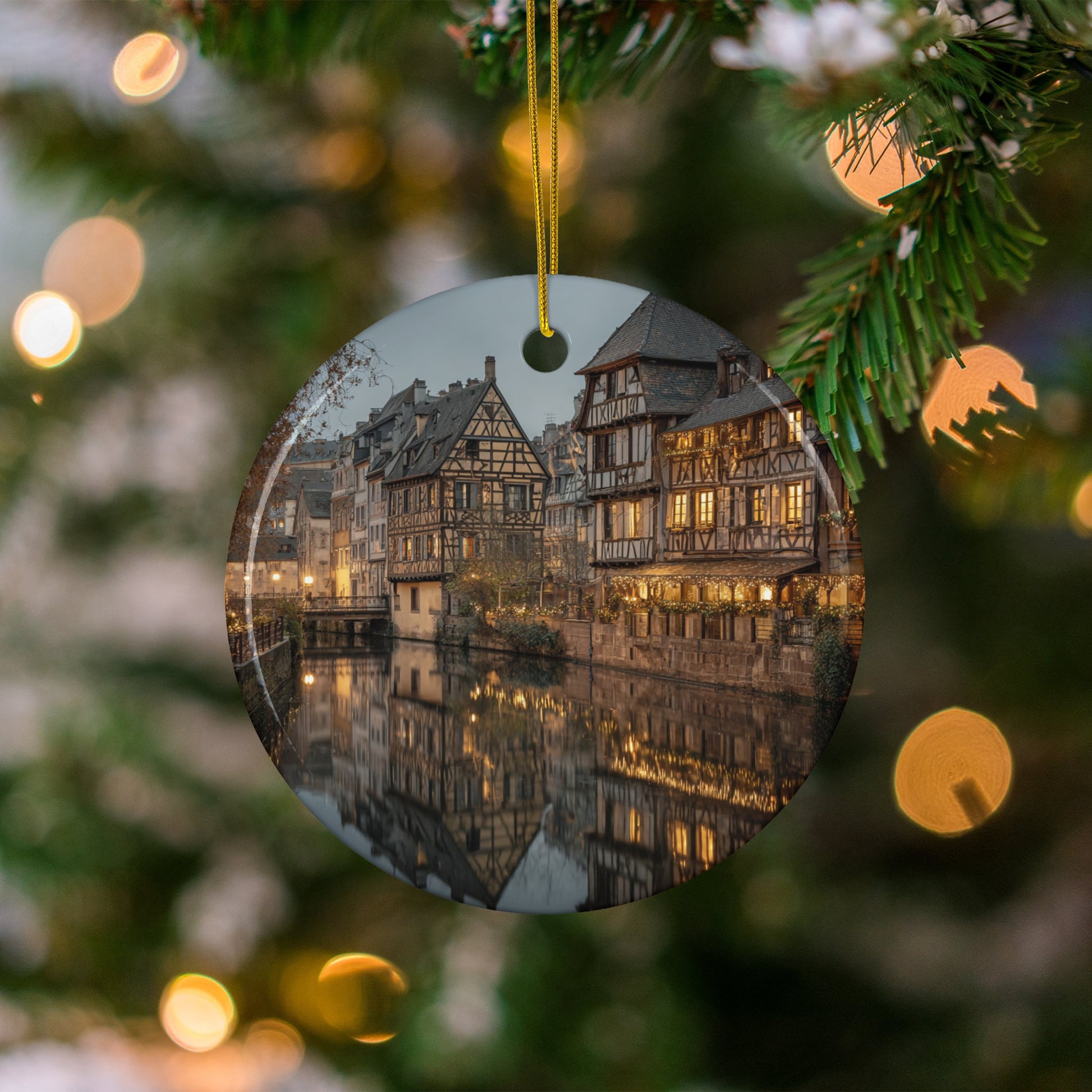 Beautiful Scenic Christmas Village Ornament