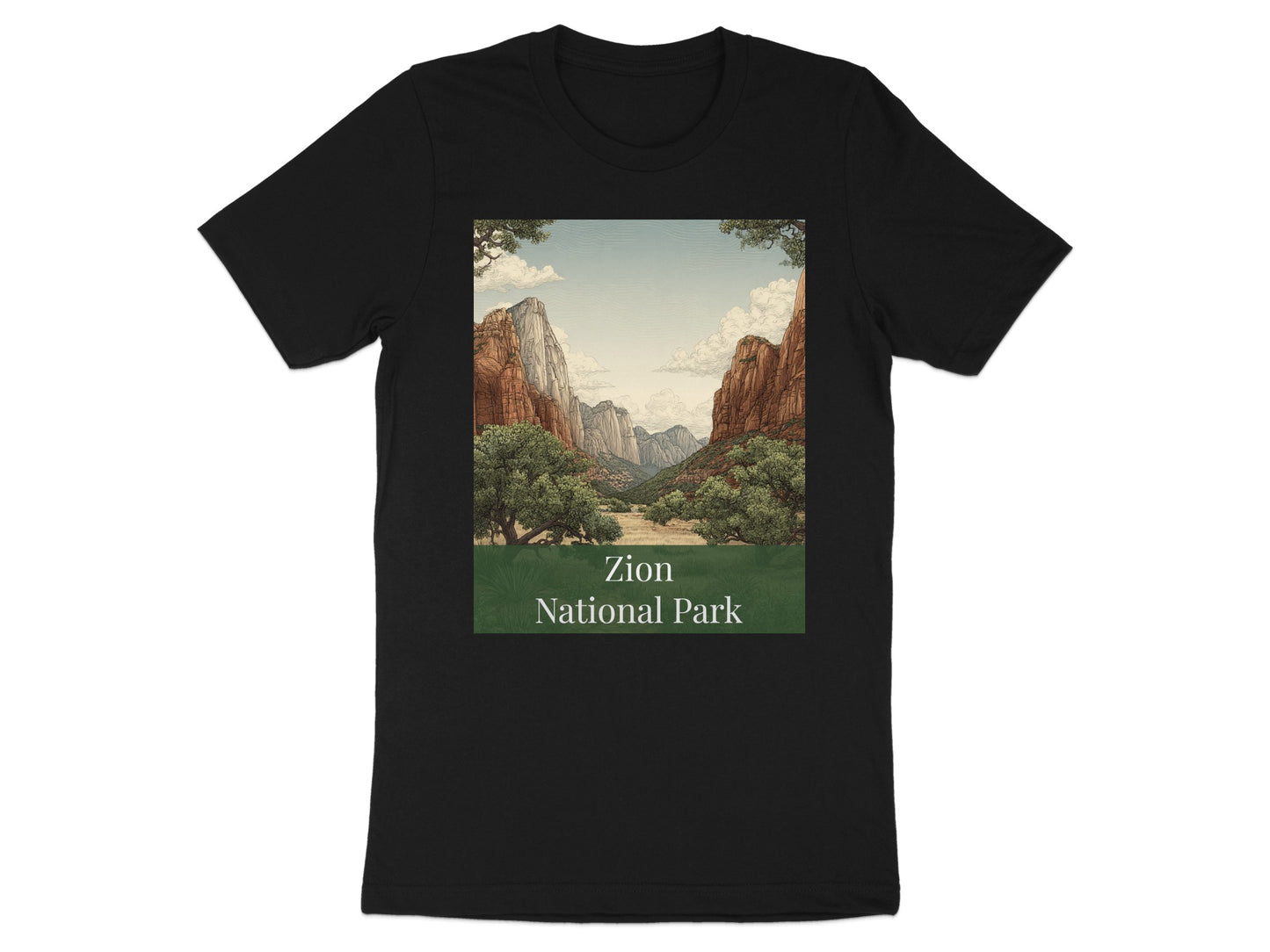 Zion National Park Scenic Black T-Shirt