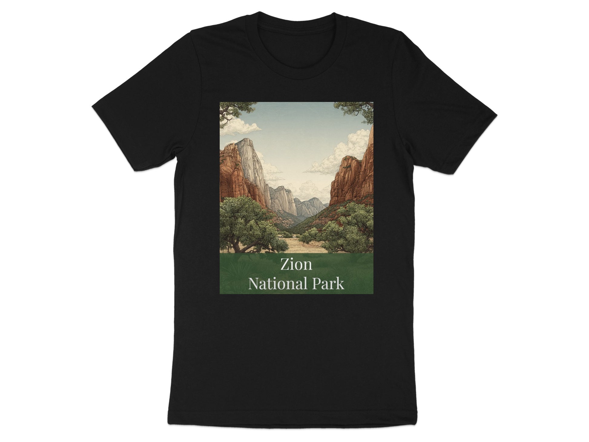Zion National Park Scenic Black T-Shirt