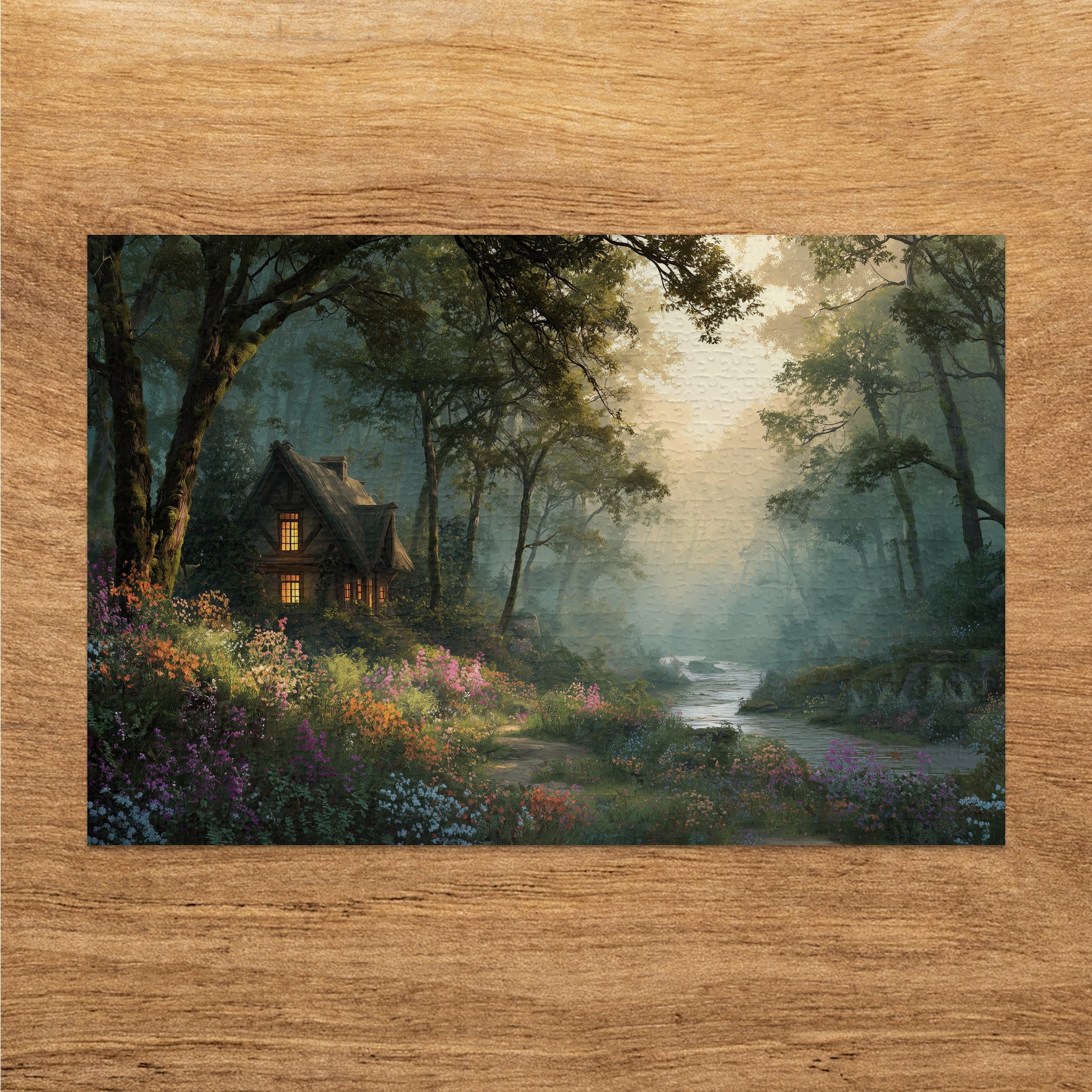 Enchanted Forest Cottage River Flowers Serene product type