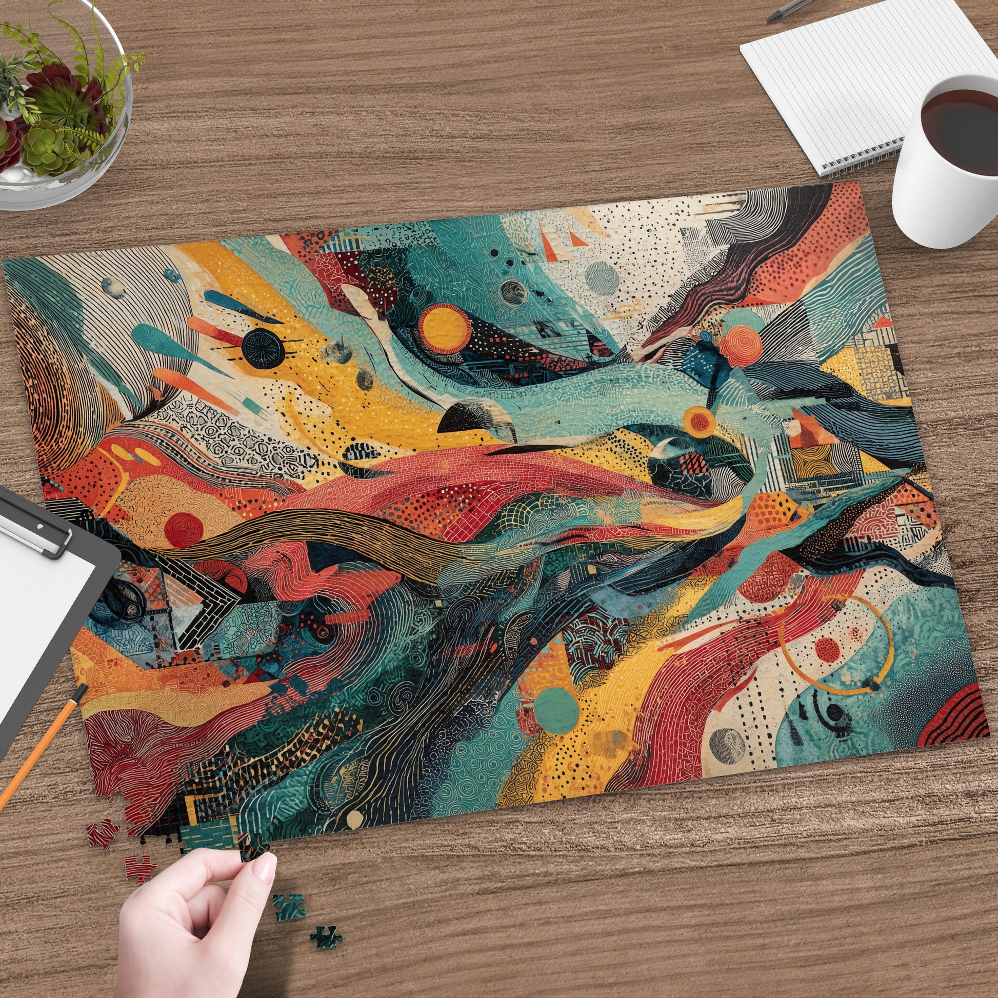 Vibrant Abstract Swirling Patterns Organic Shapes Jigsaw puzzle product type