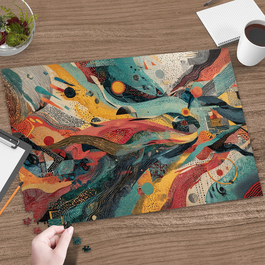 Vibrant Abstract Swirling Patterns Organic Shapes Jigsaw puzzle product type