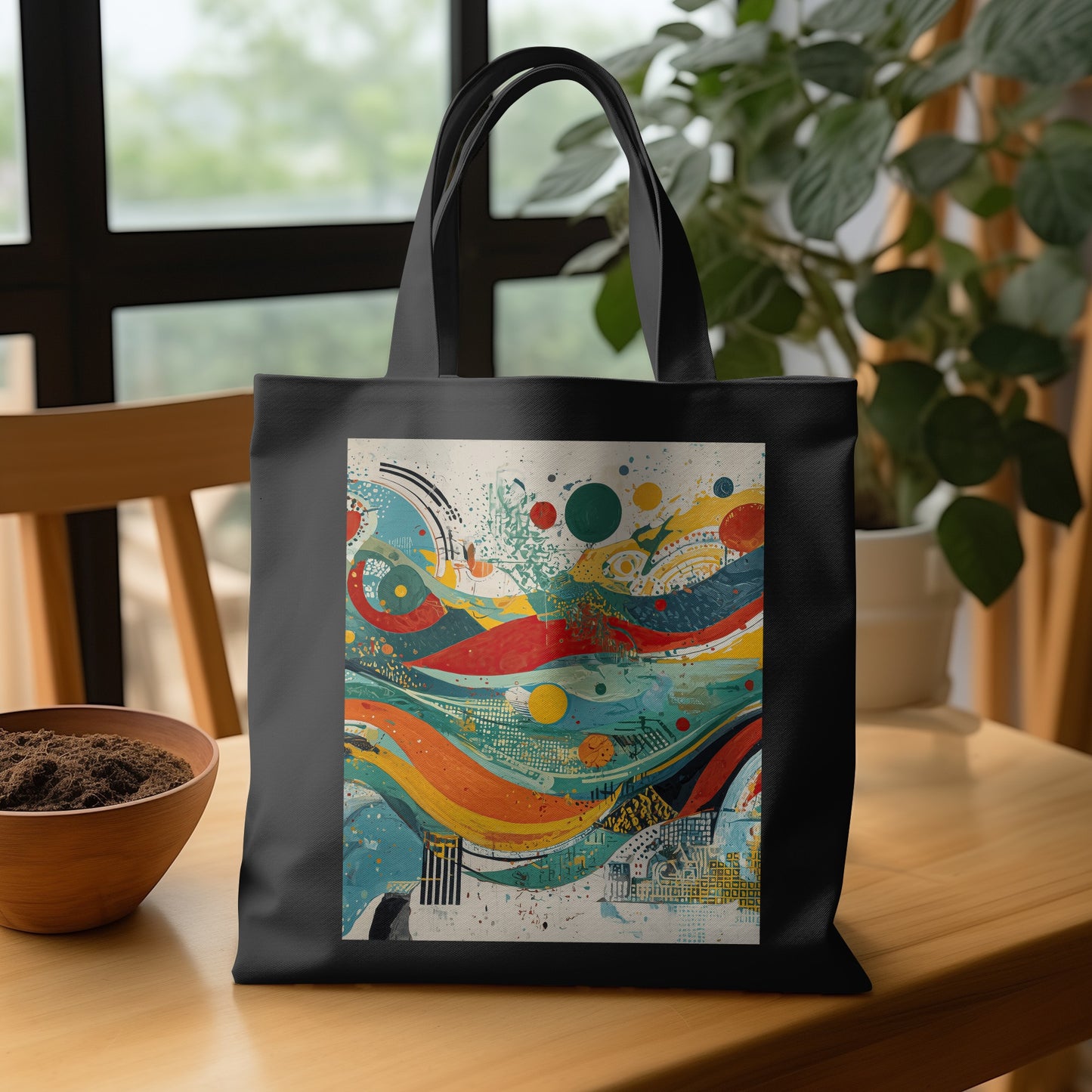 Colorful Abstract Swirls Circles Design Tote Bag product type
Tote Bag, Abstract Art, Colorful Design, Artistic Pattern, Vibrant Print, Wave Pattern, Circle Art, Modern Abstract, Unique Design, Fashion Bag, Everyday Carry, Reusable Bag, Shopping Bag, Gift Idea, Artistic Tote, Statement Bag, Graphic Design, Boho Style, Contemporary Art, Abstract Waves