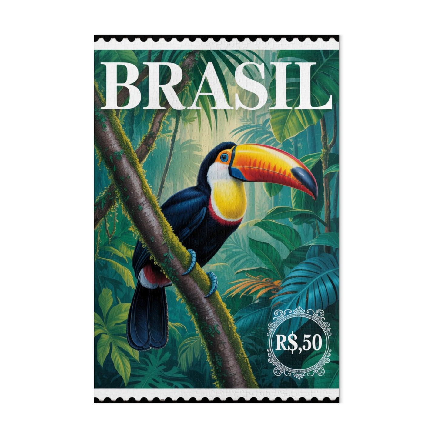 Vibrant Brasil Toucan Forest Wall Art Decor