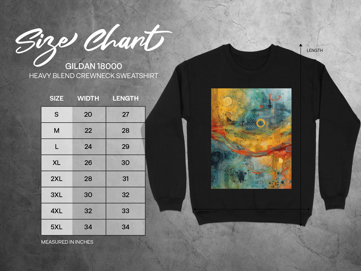 Abstract Art Gildan 18000 Crewneck Sweatshirt product type