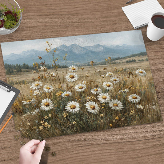 Beautiful Flower Puzzle featuring Mountain Landscape