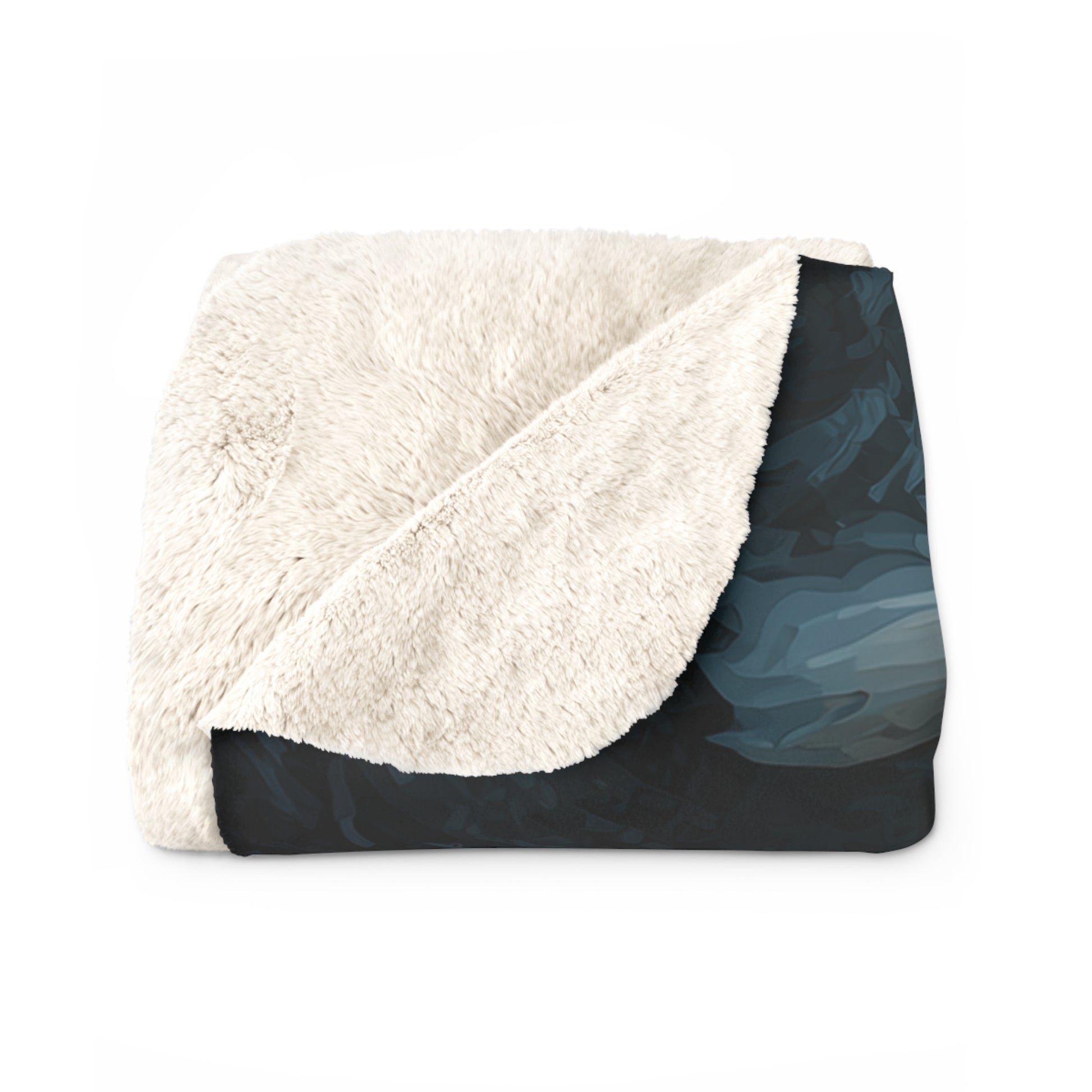 Koi Pond sherpa fleece blanket — tranquil fish art throw, zen home decor, relaxing gift, soft sherpa