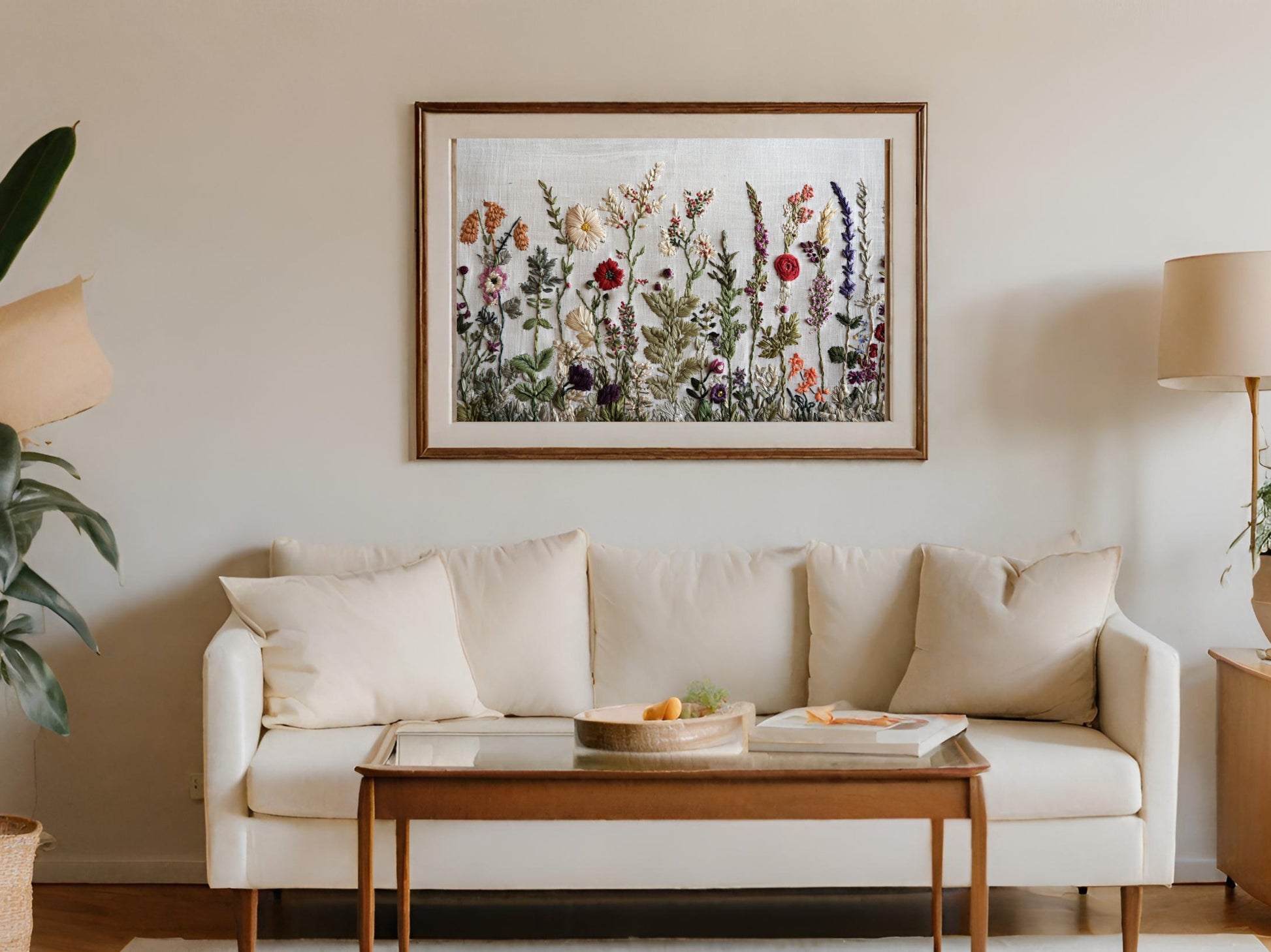 Nature-Inspired Floral Art Decor for Living Room Spaces