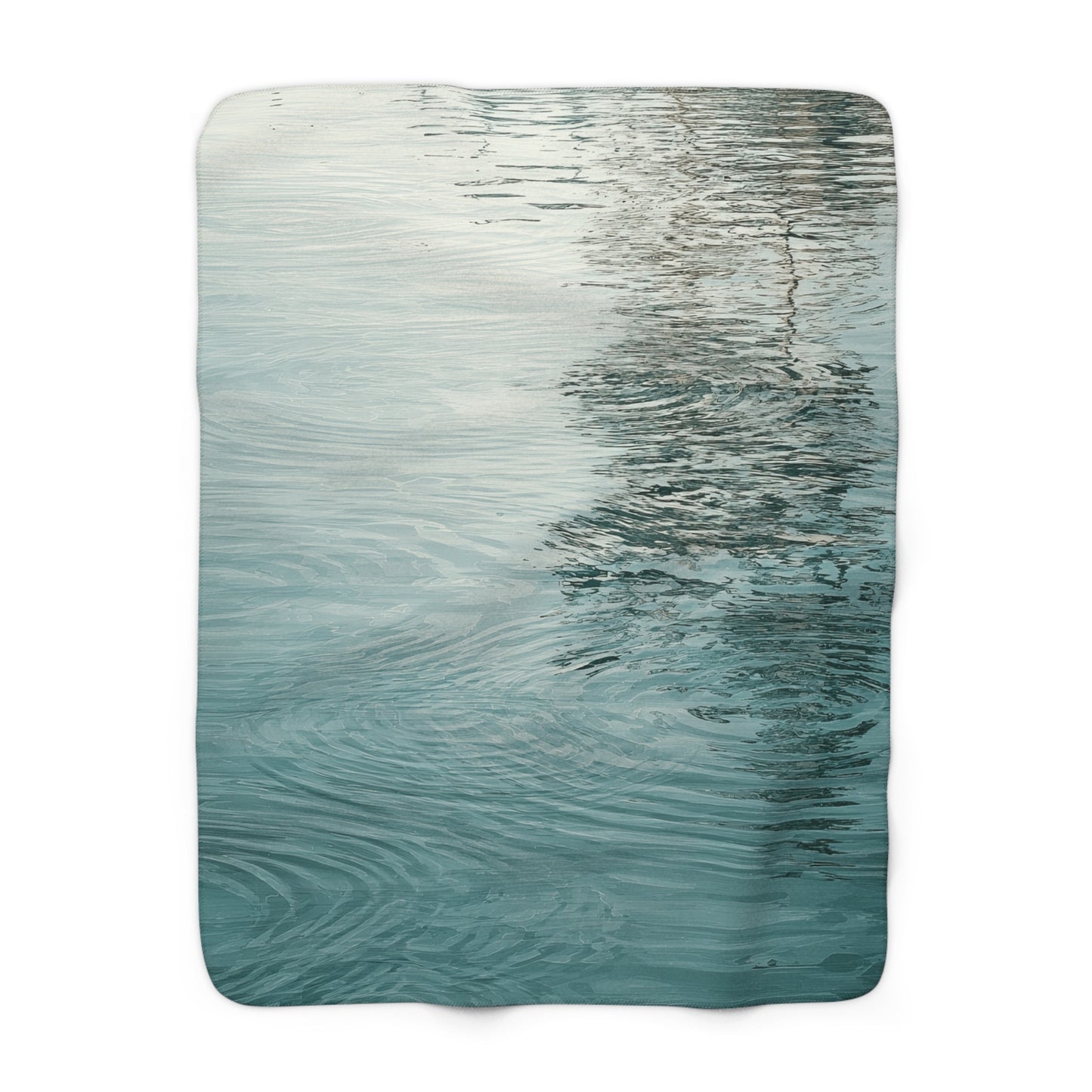 Ocean Reflection sherpa blanket — soft aqua water texture throw, spa home decor, relaxing gift, fleece blanket