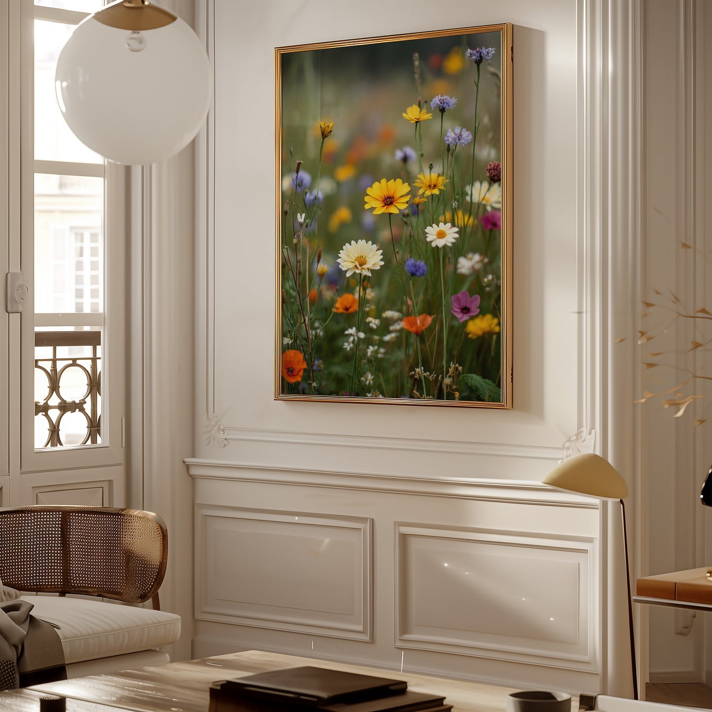 Colorful Wildflowers in Field Art Print Decor