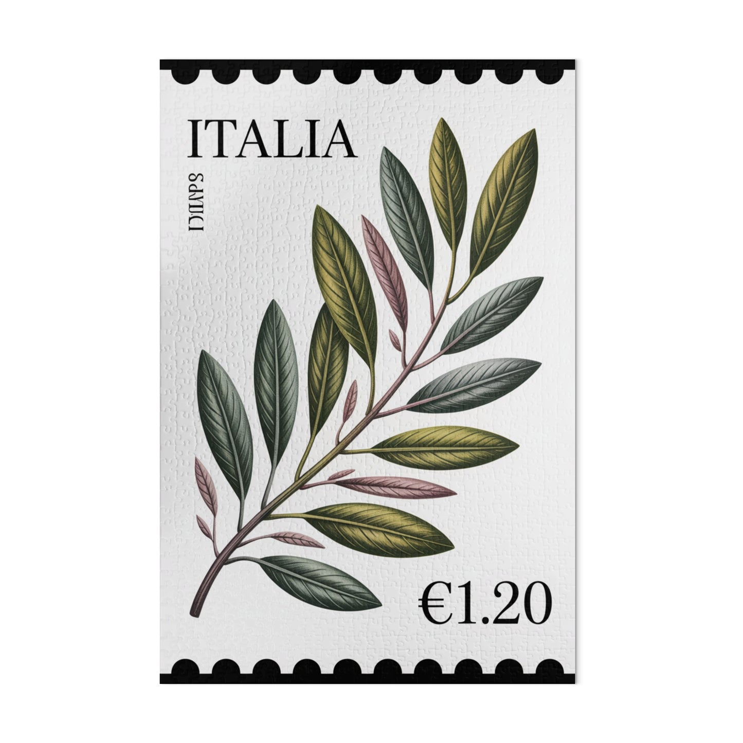 Italia Stamp Artistic Leaf Print Poster
