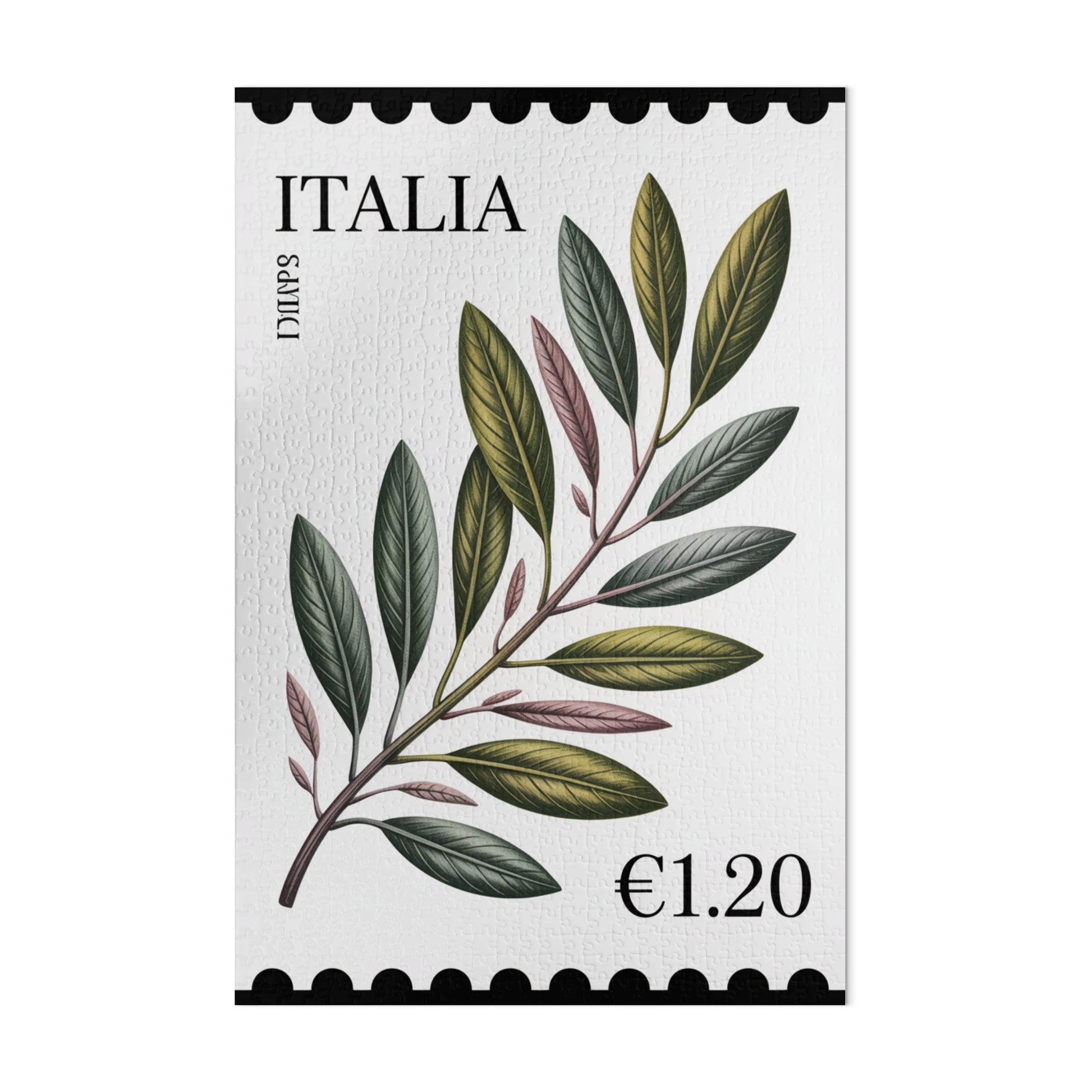Italia Stamp Artistic Leaf Print Poster