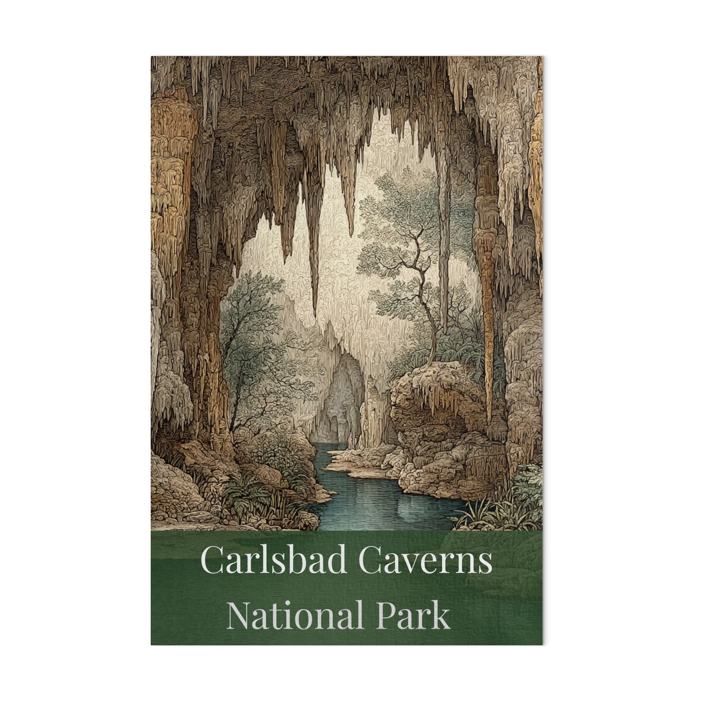 Carlsbad Caverns National Park Scenic Art Poster
