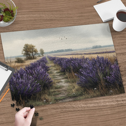 Beautiful Lavender Field Pathway Landscape Puzzle