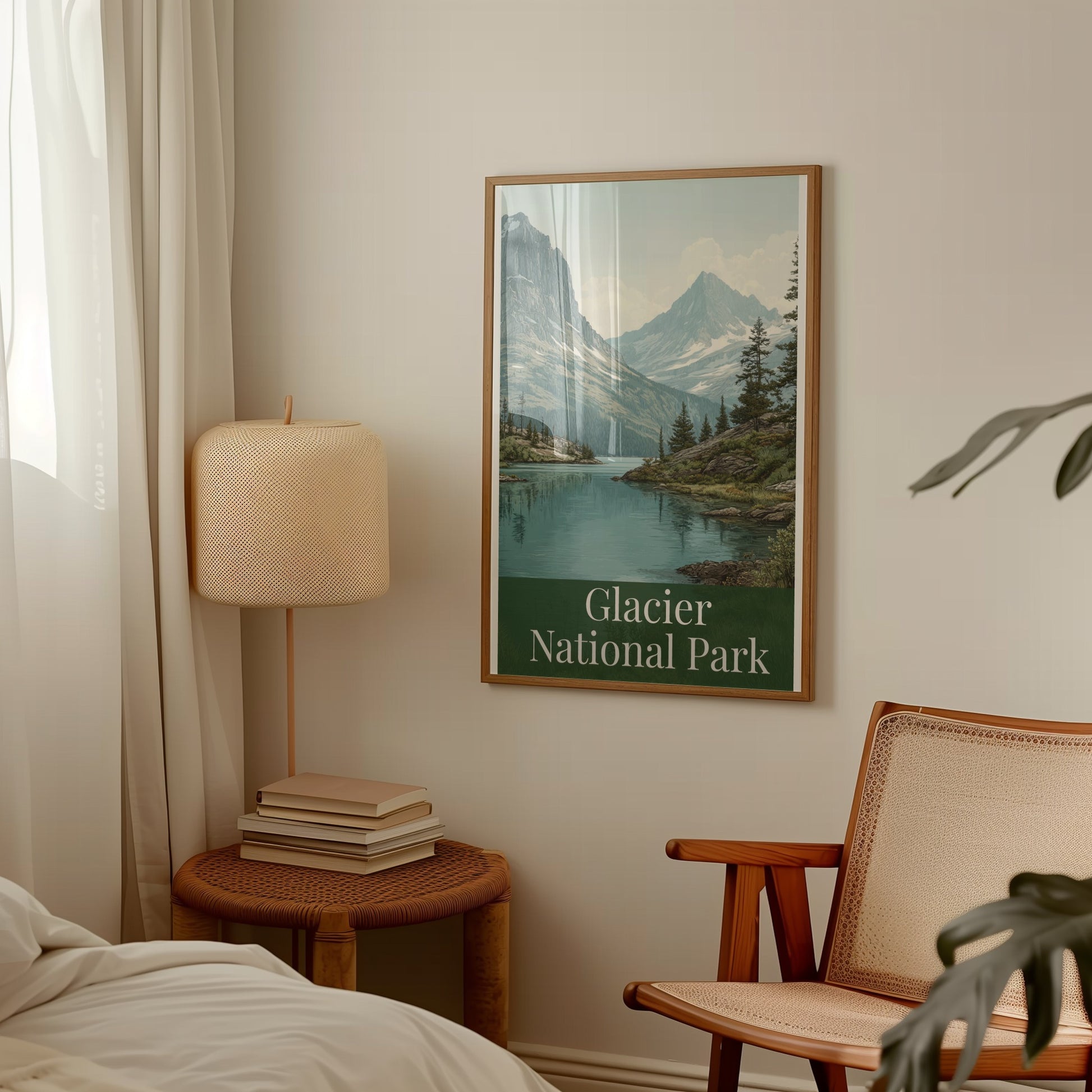 Glacier National Park Vintage Poster Wall Art Decor