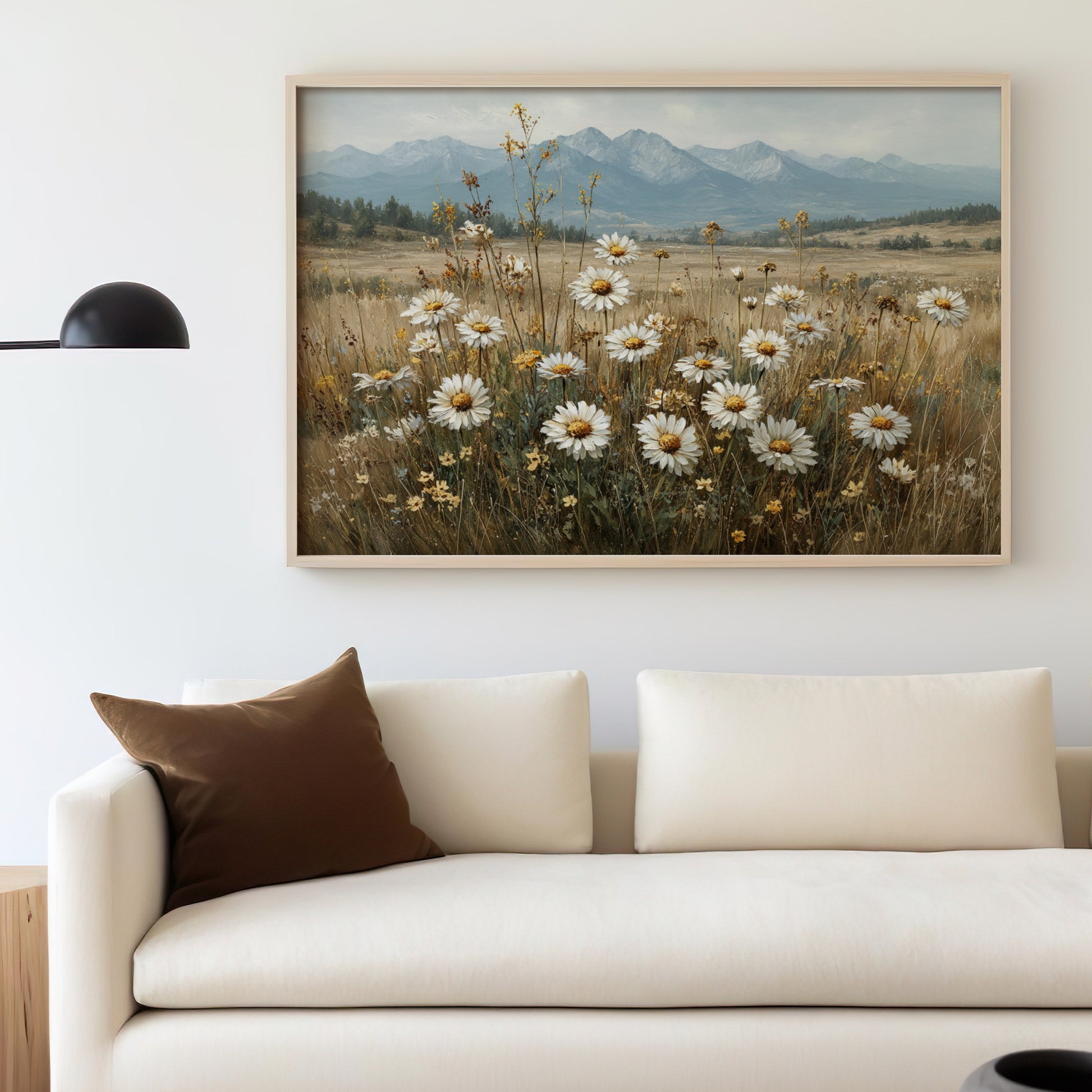 Scenic Wildflower Meadow Art Print for Home Decor