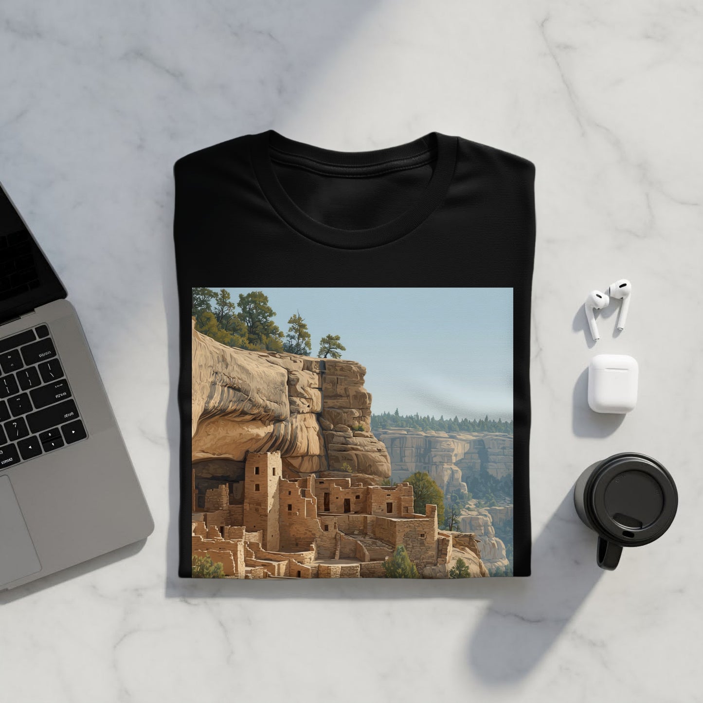 Ancient Cliff Dwelling Scenic Art T-shirt