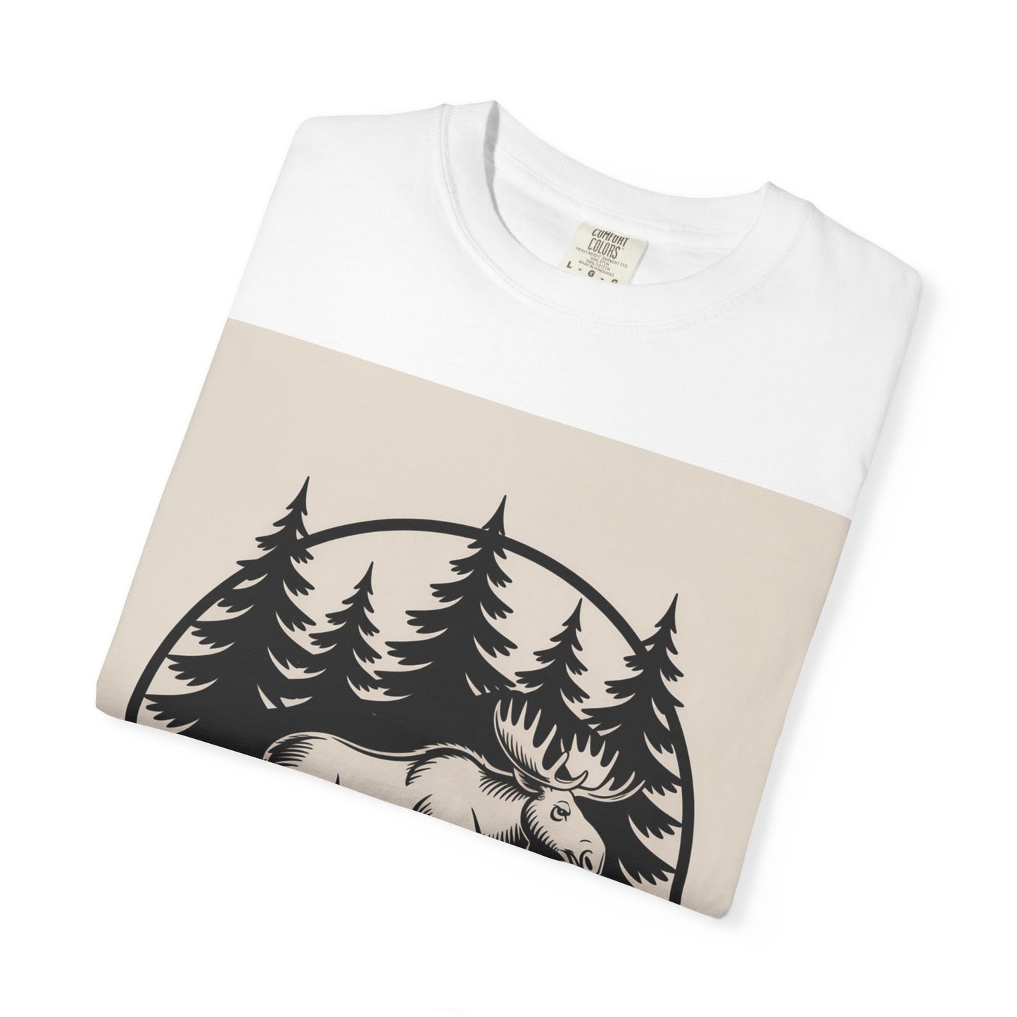 Moose Forest Emblem T-Shirt | Bold Wildlife Nature Graphic Tee